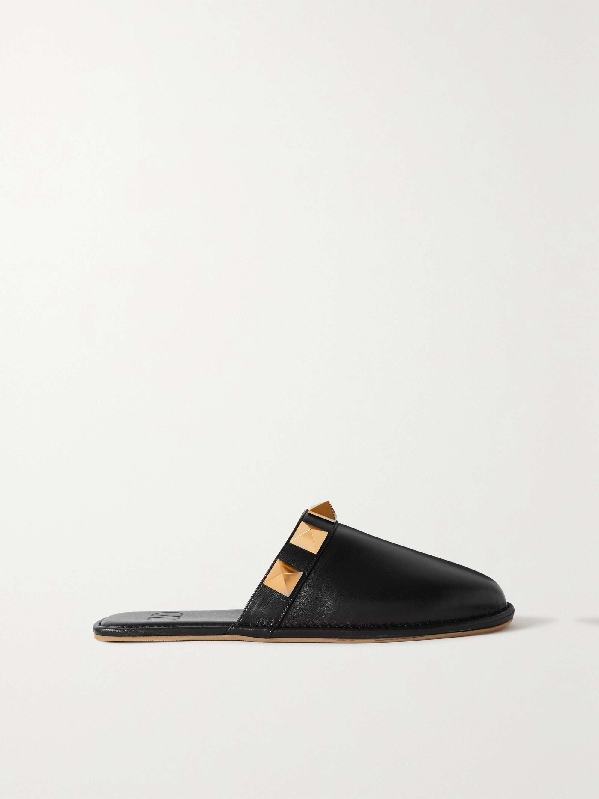 VALENTINO GARAVANI Valentino Garavani Roman Stud leather slippers |  NET-A-PORTER