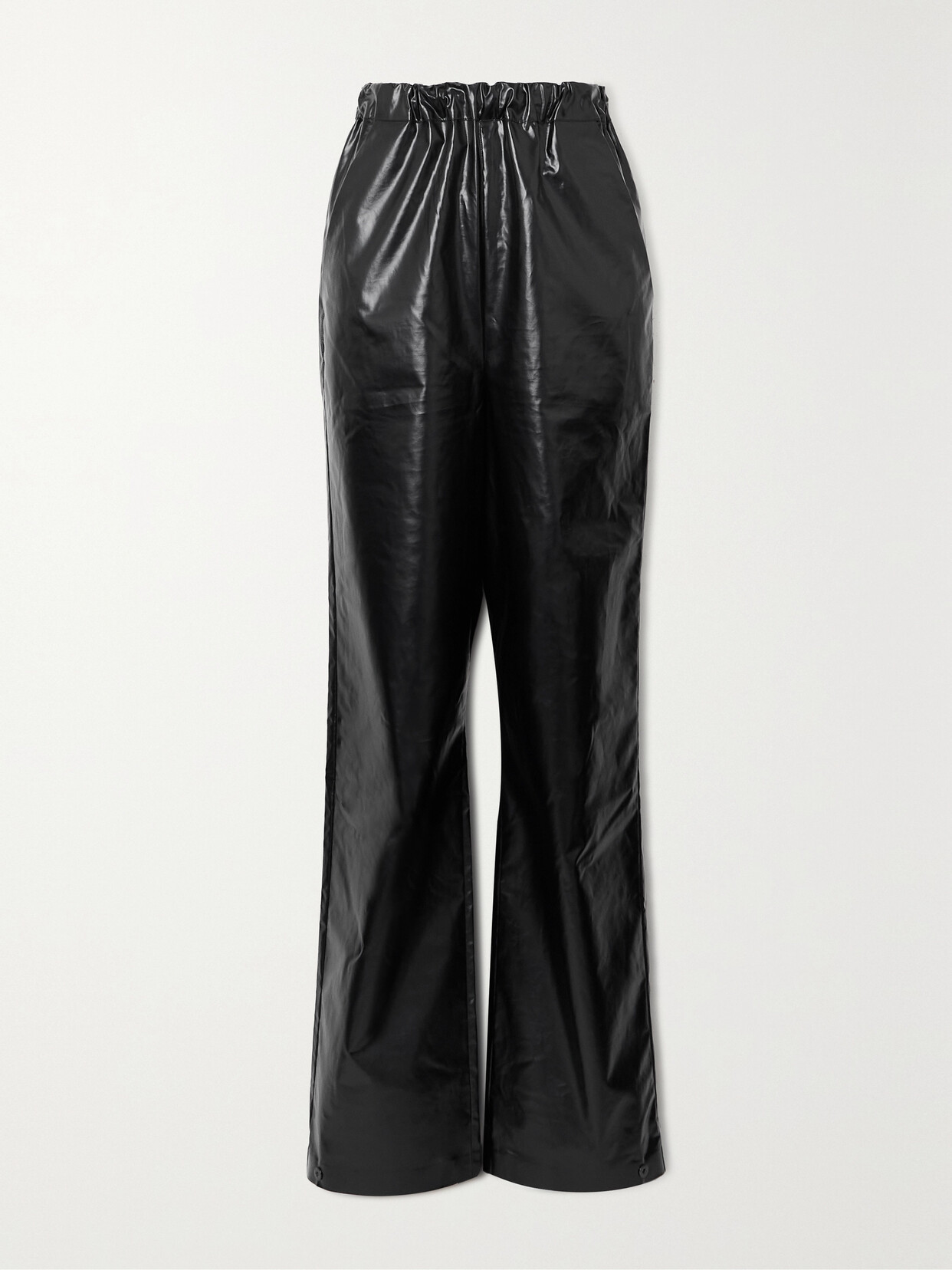 Kassl Editions - Faux Leather Wide-leg Pants - Black