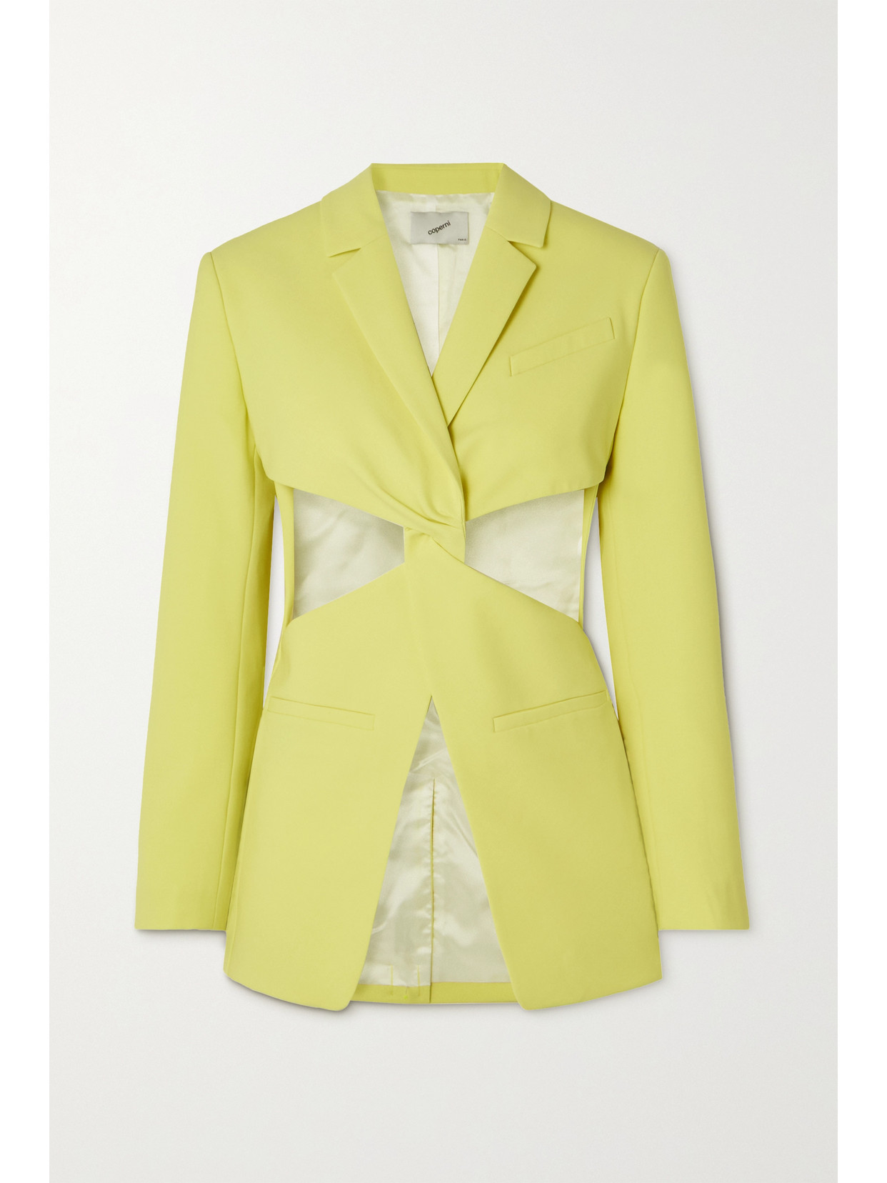 Coperni Twisted Cutout Cady Blazer In Yellow