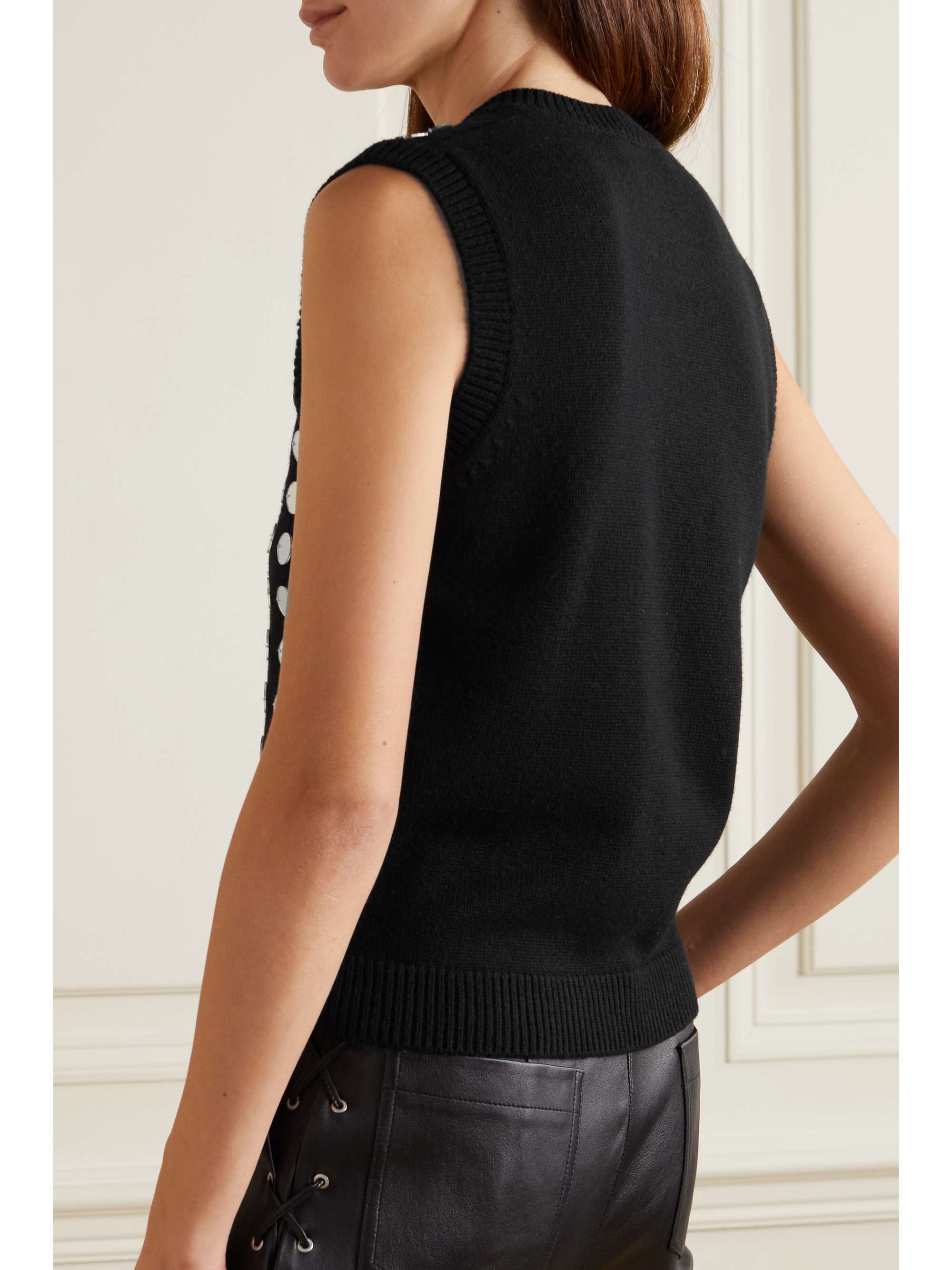 COPERNI Mirror-embellished wool and cashmere-blend vest