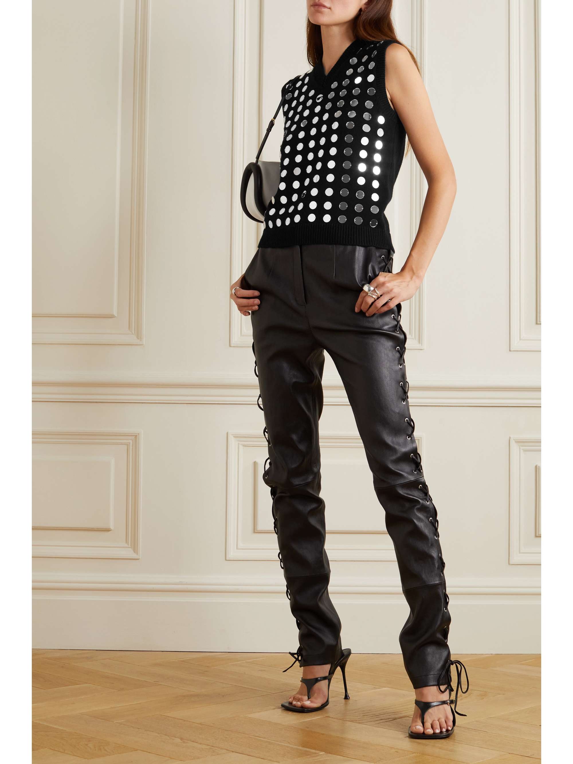 COPERNI Mirror-embellished wool and cashmere-blend vest