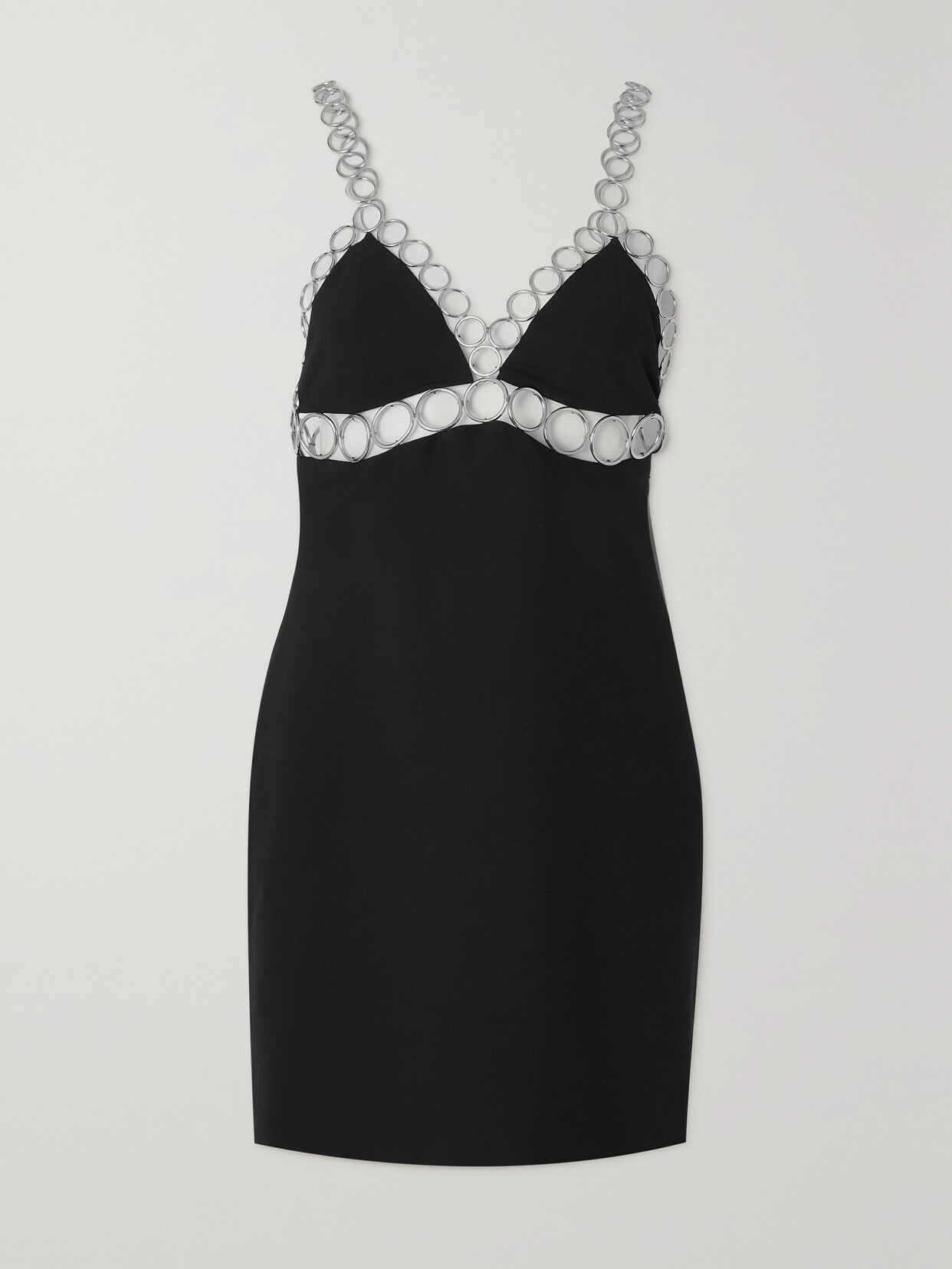 Coperni Open-back Embellished Cutout Crepe Mini Dress