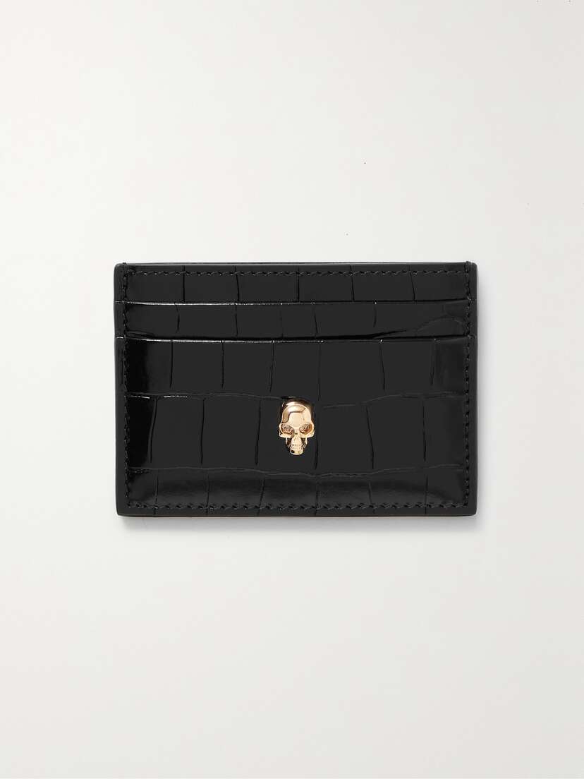 Alexander McQueen Skull Croc-effect Leather Cardholder -  - One size