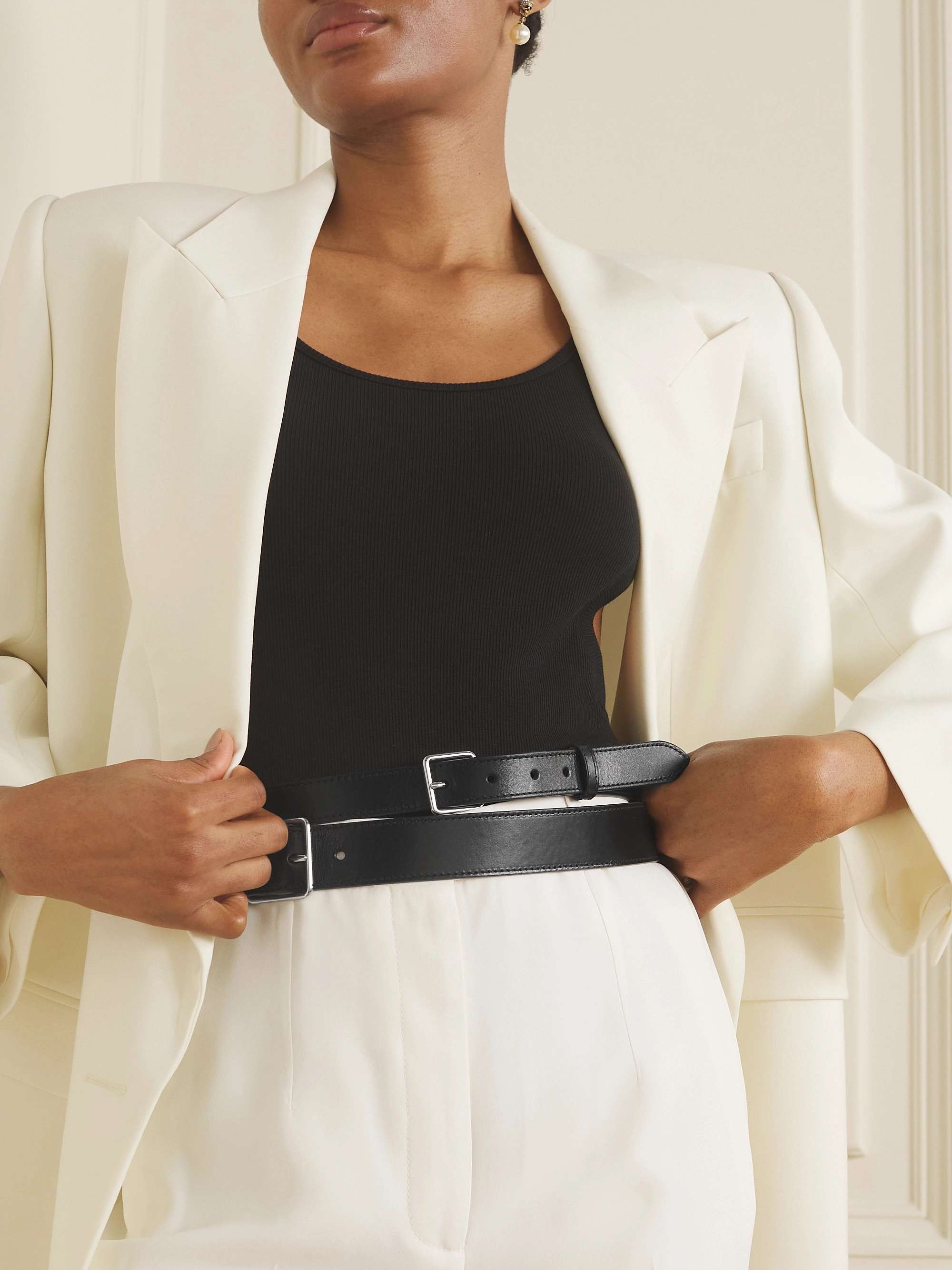 ALEXANDER MCQUEEN Double strap leather belt | NET-A-PORTER