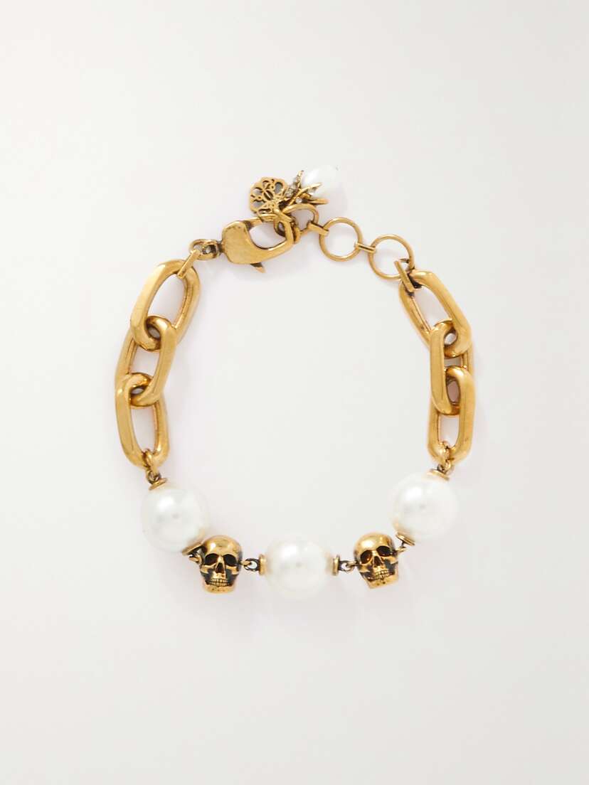 Alexander McQueen tone, Swarovski Pearl And Crystal Bracelet