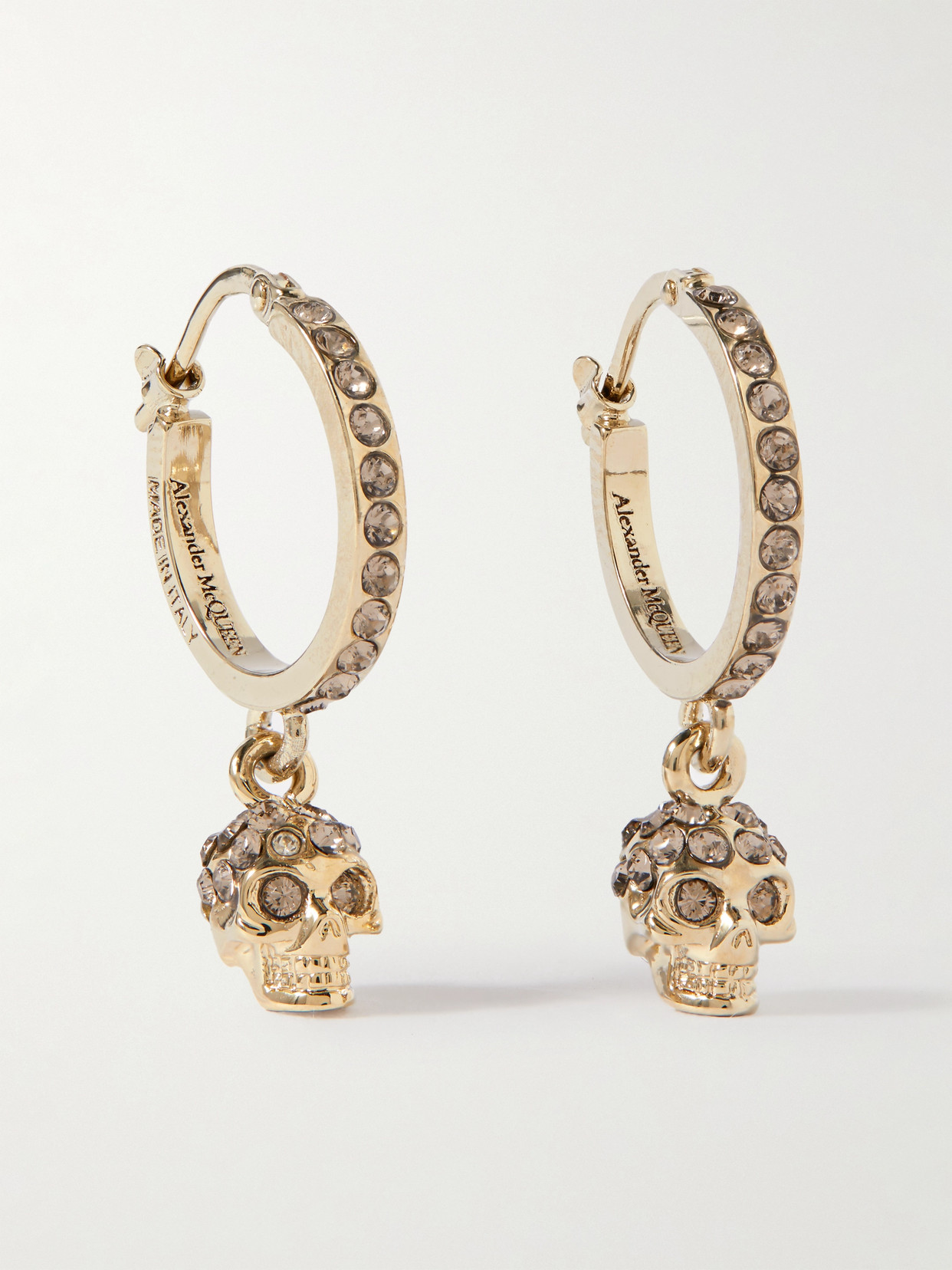 Alexander Mcqueen Silver-tone Crystal Hoop Earrings
