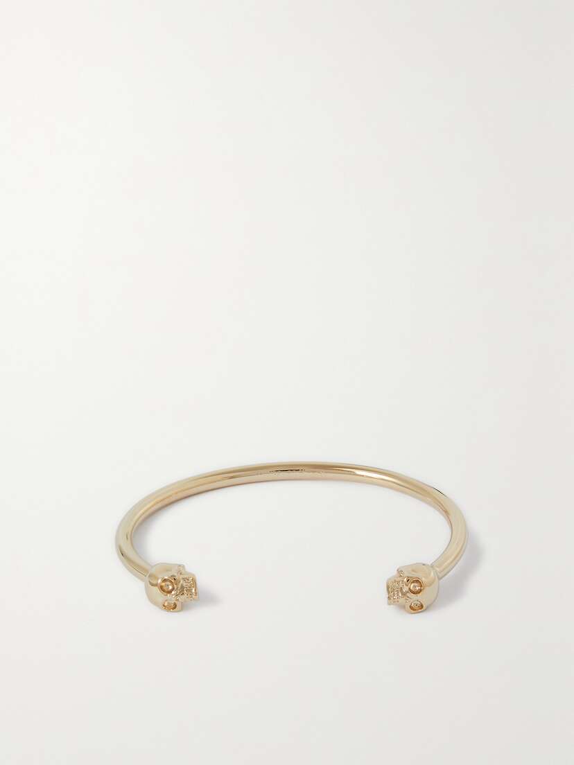 Alexander McQueen Twin Skull Gold-tone Cuff