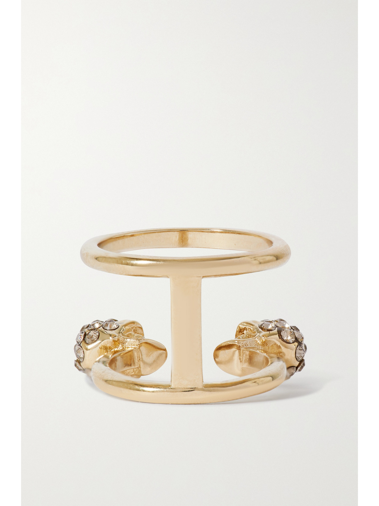 Shop Alexander Mcqueen Gold-tone Crystal Ring