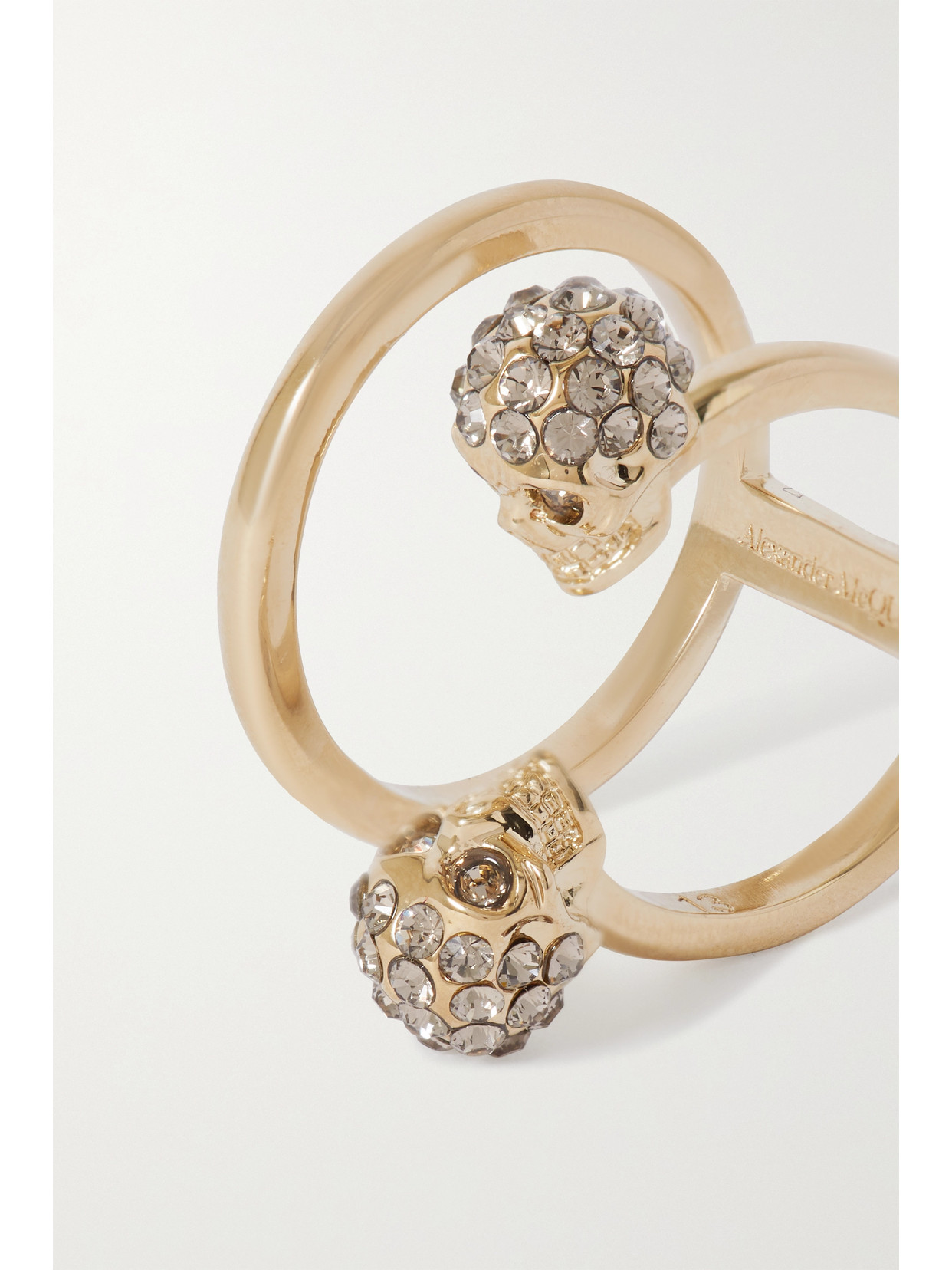 Shop Alexander Mcqueen Gold-tone Crystal Ring