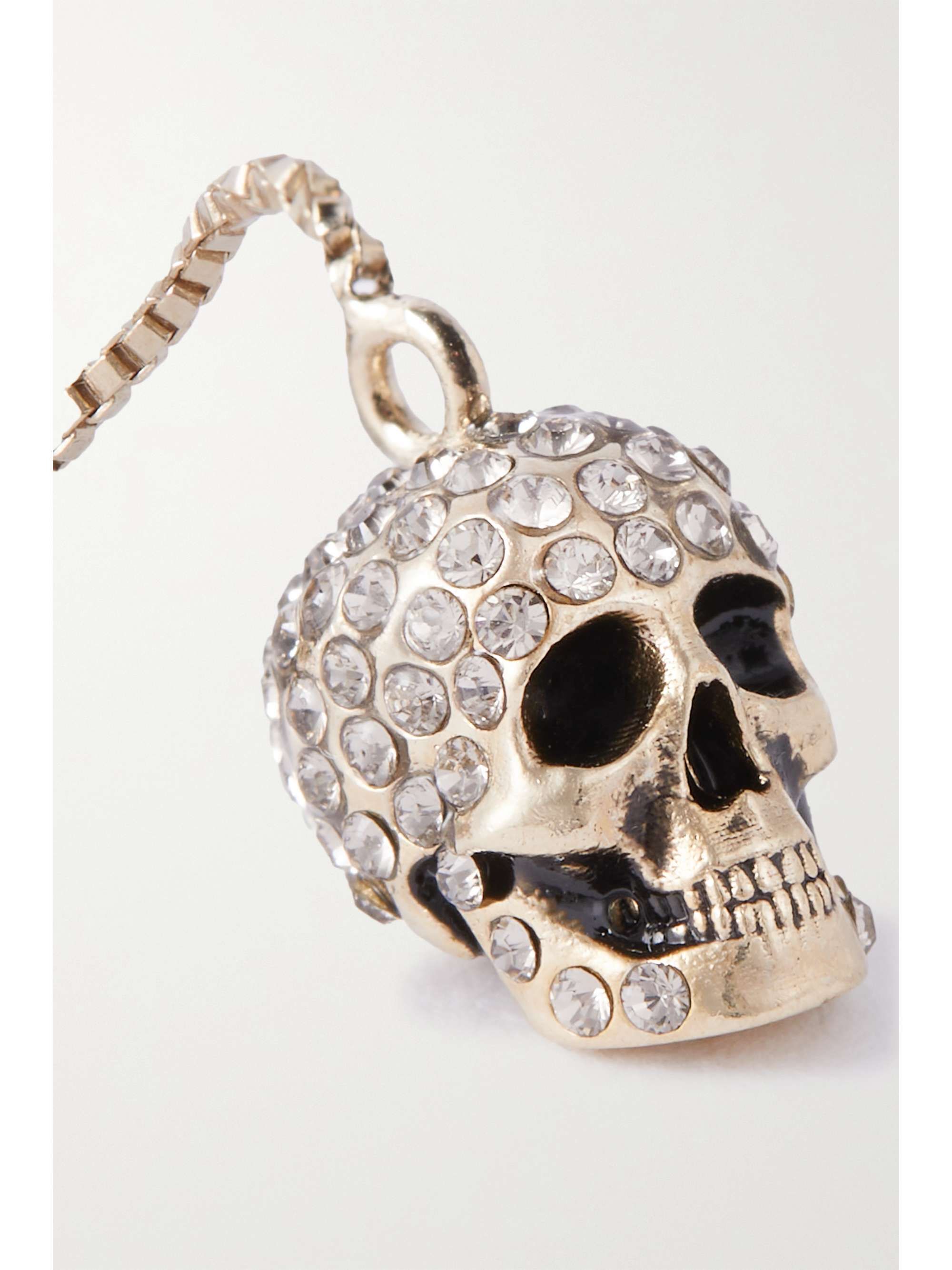 MCQUEEN Goldfarbene Ohrringe mit Swarovski-Kristalllen und Kunstperlen