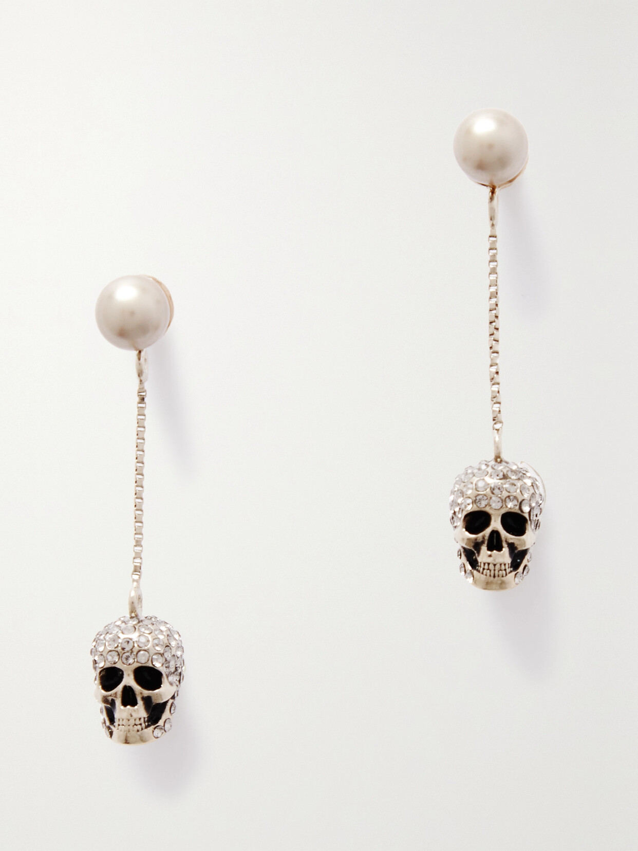 Alexander Mcqueen Gold-tone, Swarovski Crystal And Faux Pearl Earrings