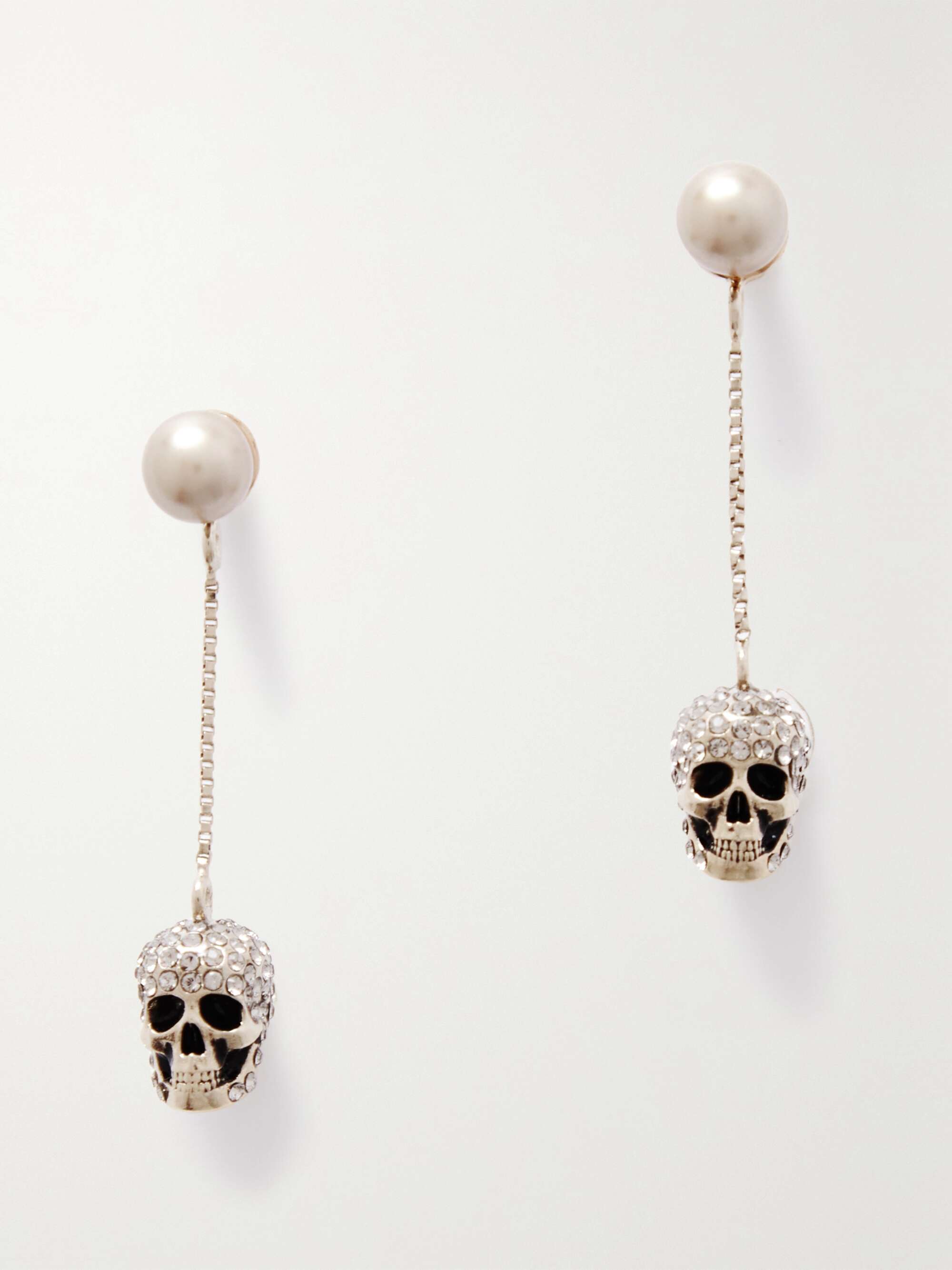 ALEXANDER MCQUEEN Gold-tone, Swarovski crystal and faux pearl earrings |  NET-A-PORTER