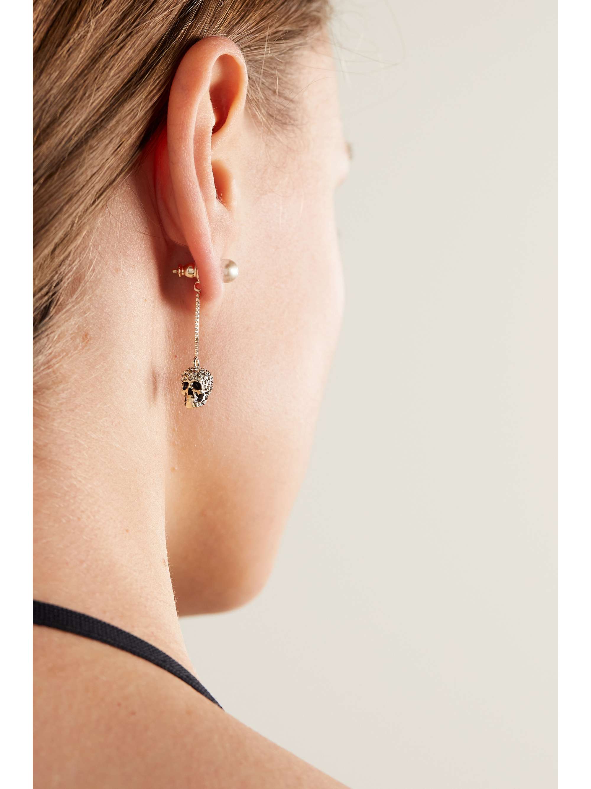 ALEXANDER MCQUEEN Gold-tone, Swarovski crystal and faux
