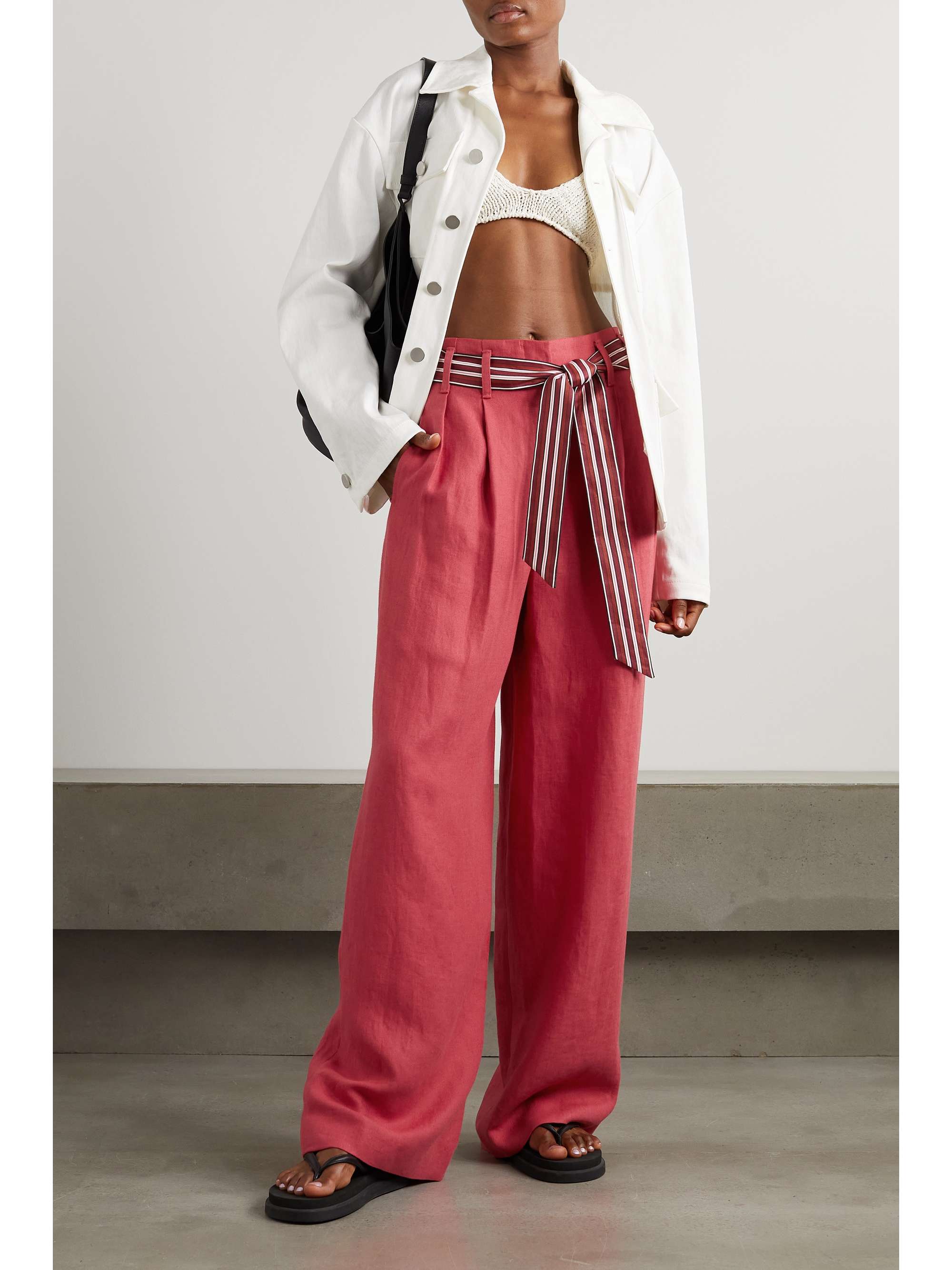 Pleated linen deals trousers