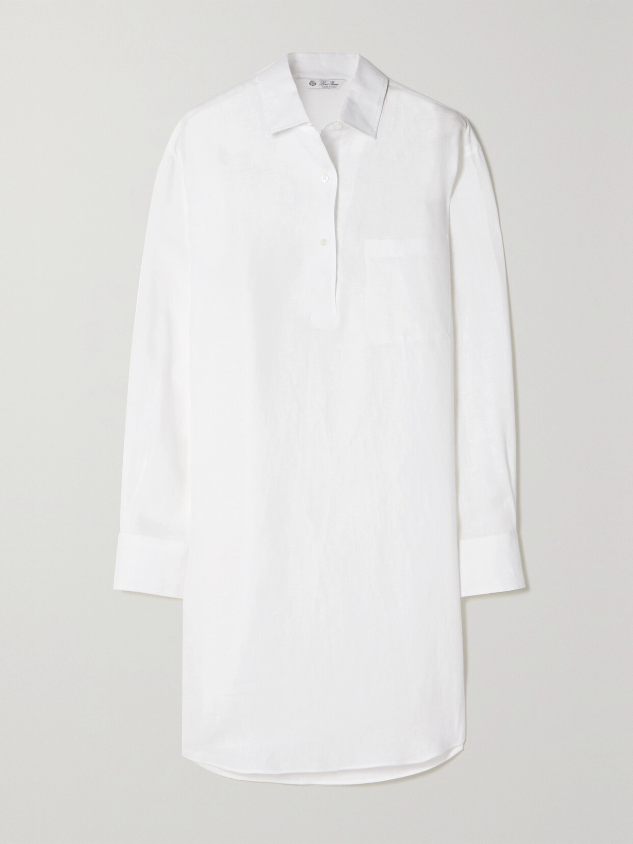 Loro Piana André Oversized Linen Polo Shirt In White