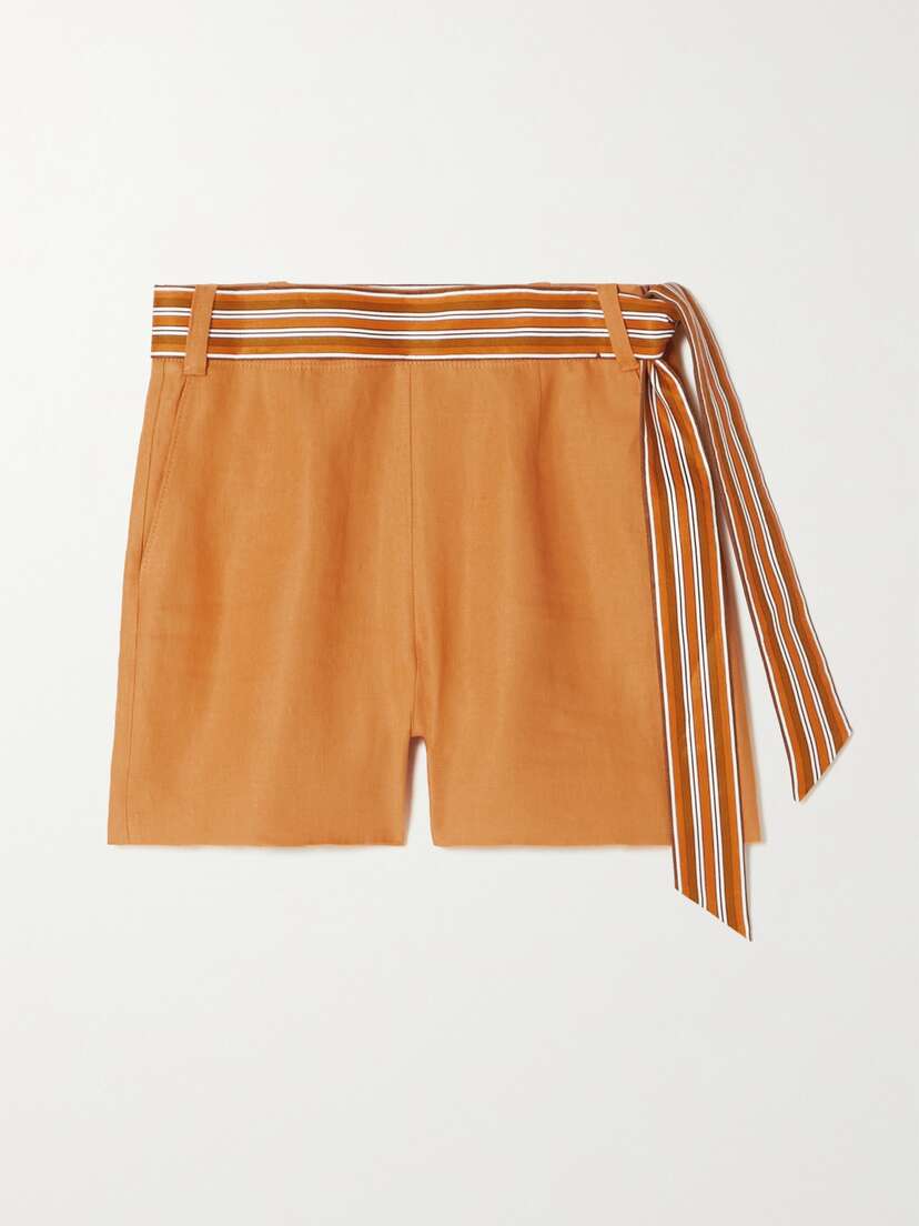 Loro Piana Antigua Belted Linen Shorts - IT38