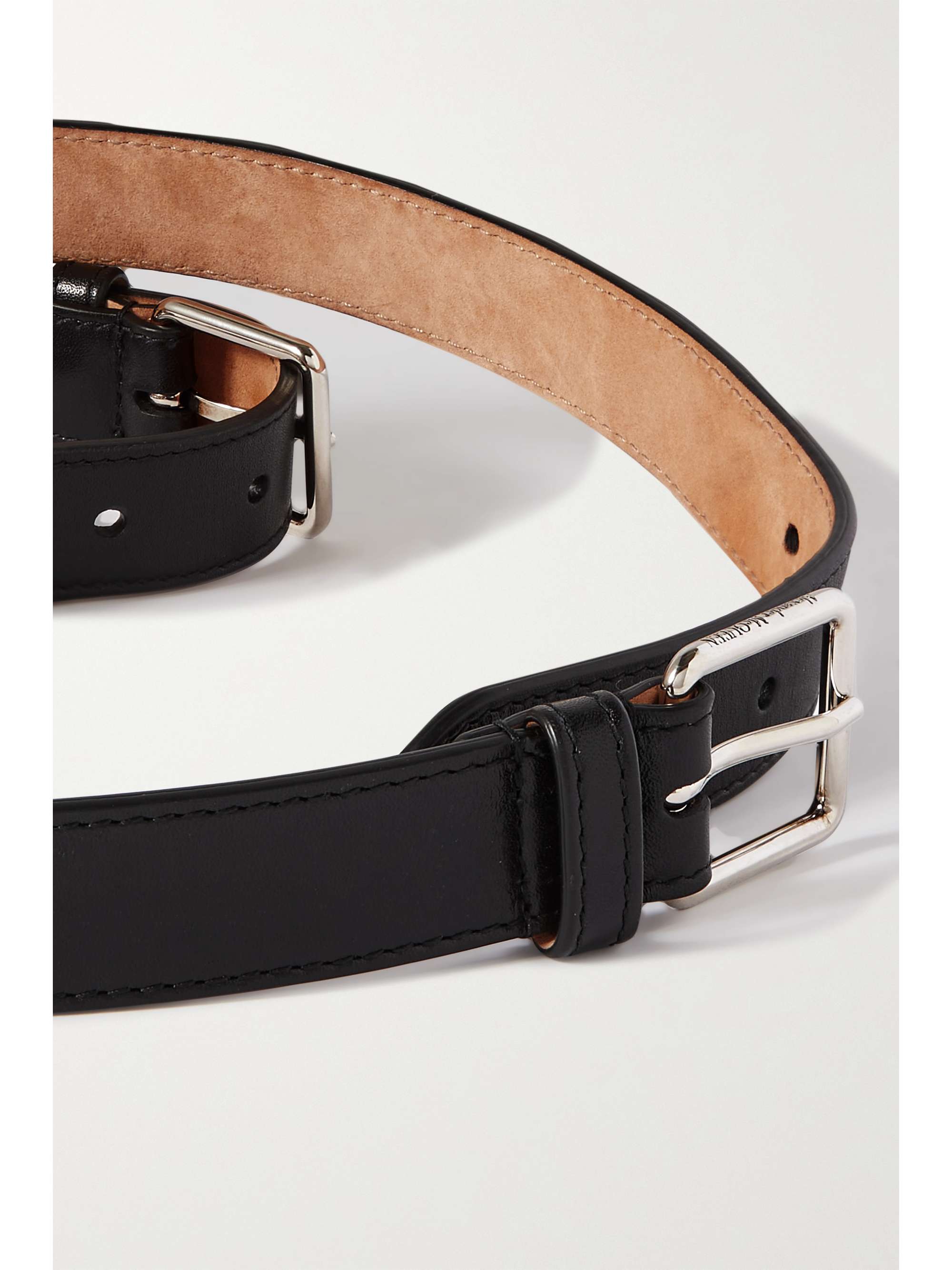 ALEXANDER MCQUEEN Chain-trimmed leather belt