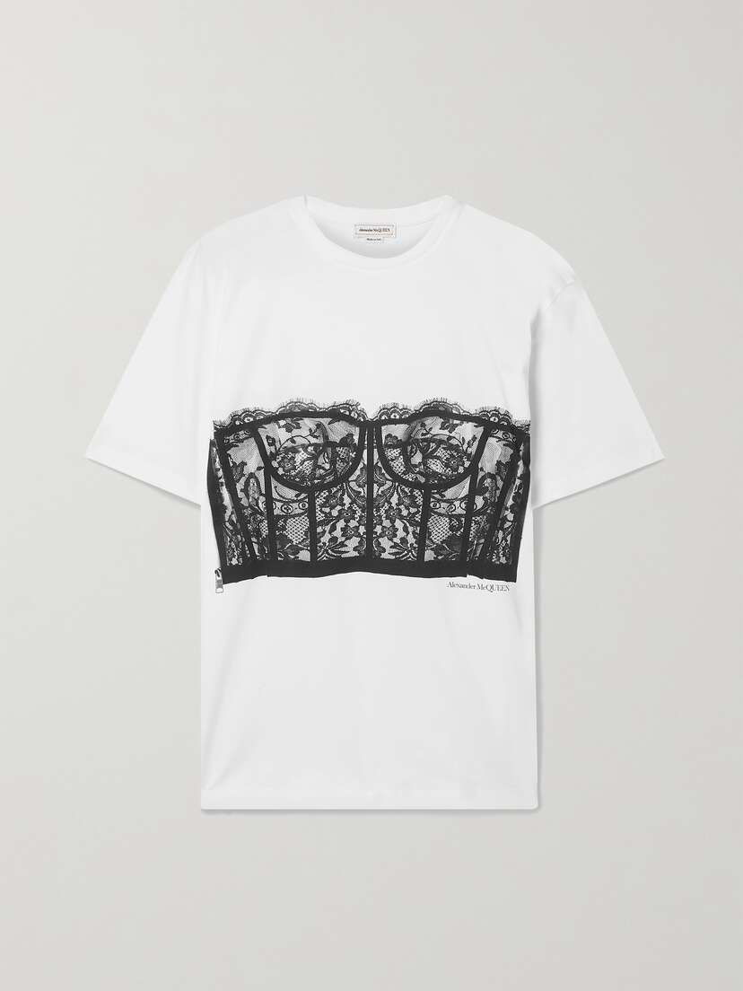 Alexander McQueen Printed Cotton-jersey T-shirt
