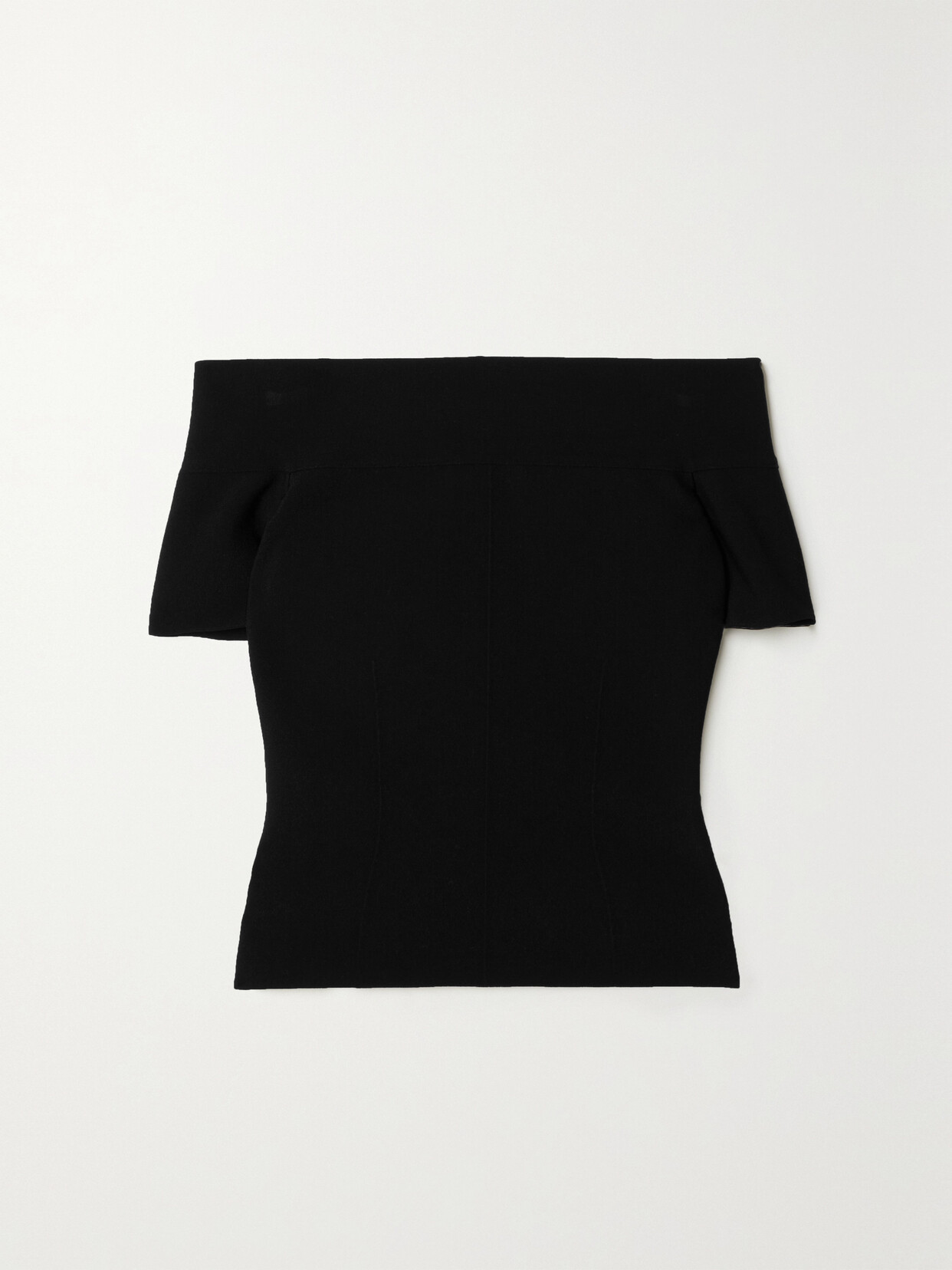 Alexander Mcqueen Off-the-shoulder Stretch-knit Top In Black