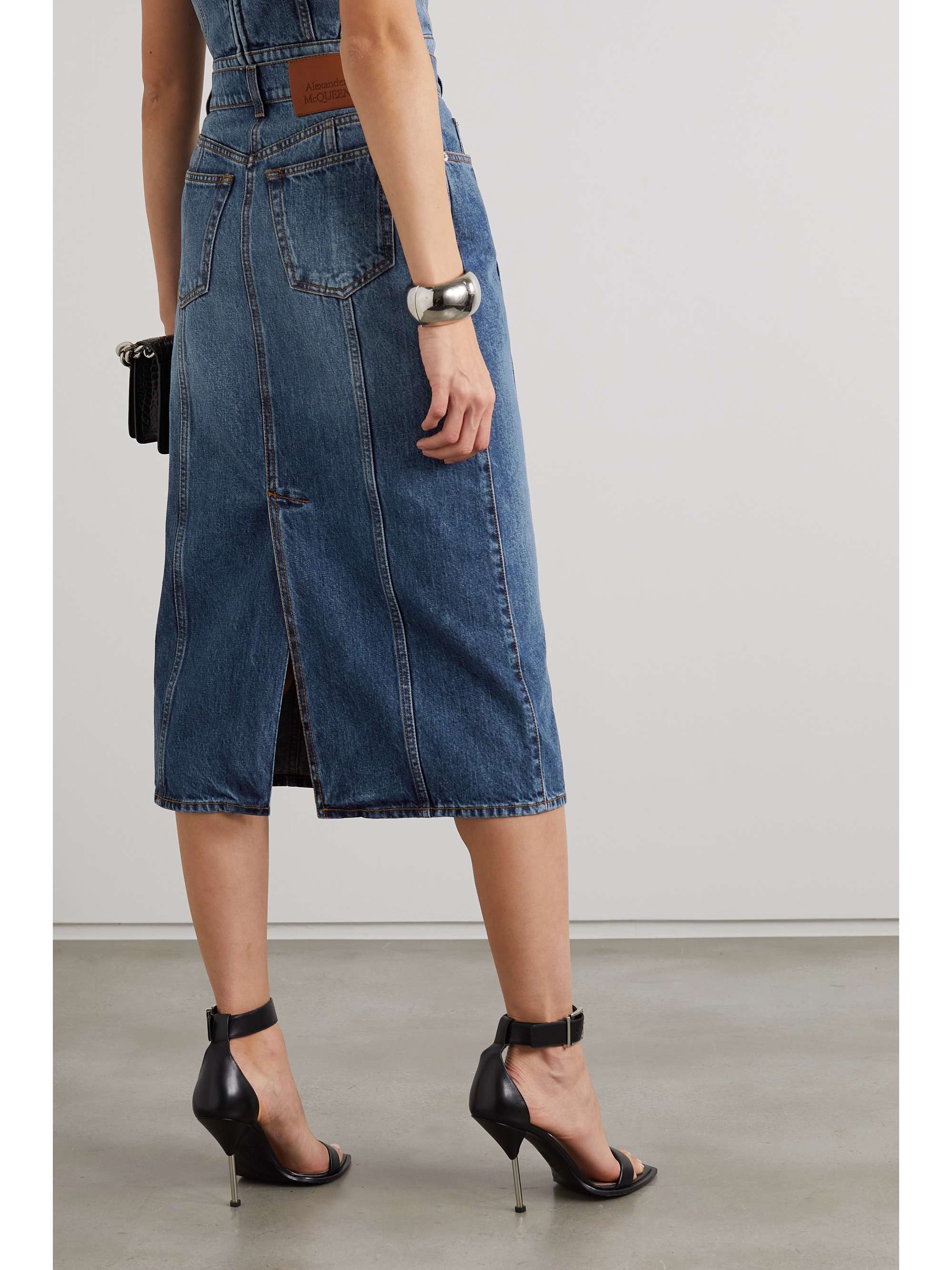Blue Denim midi skirt | ALEXANDER 