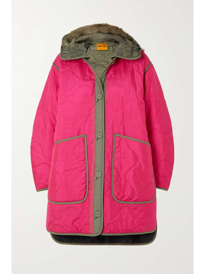 MARFA STANCE Reversible Hooded Shearling-trimmed Quilted Shell Jacket