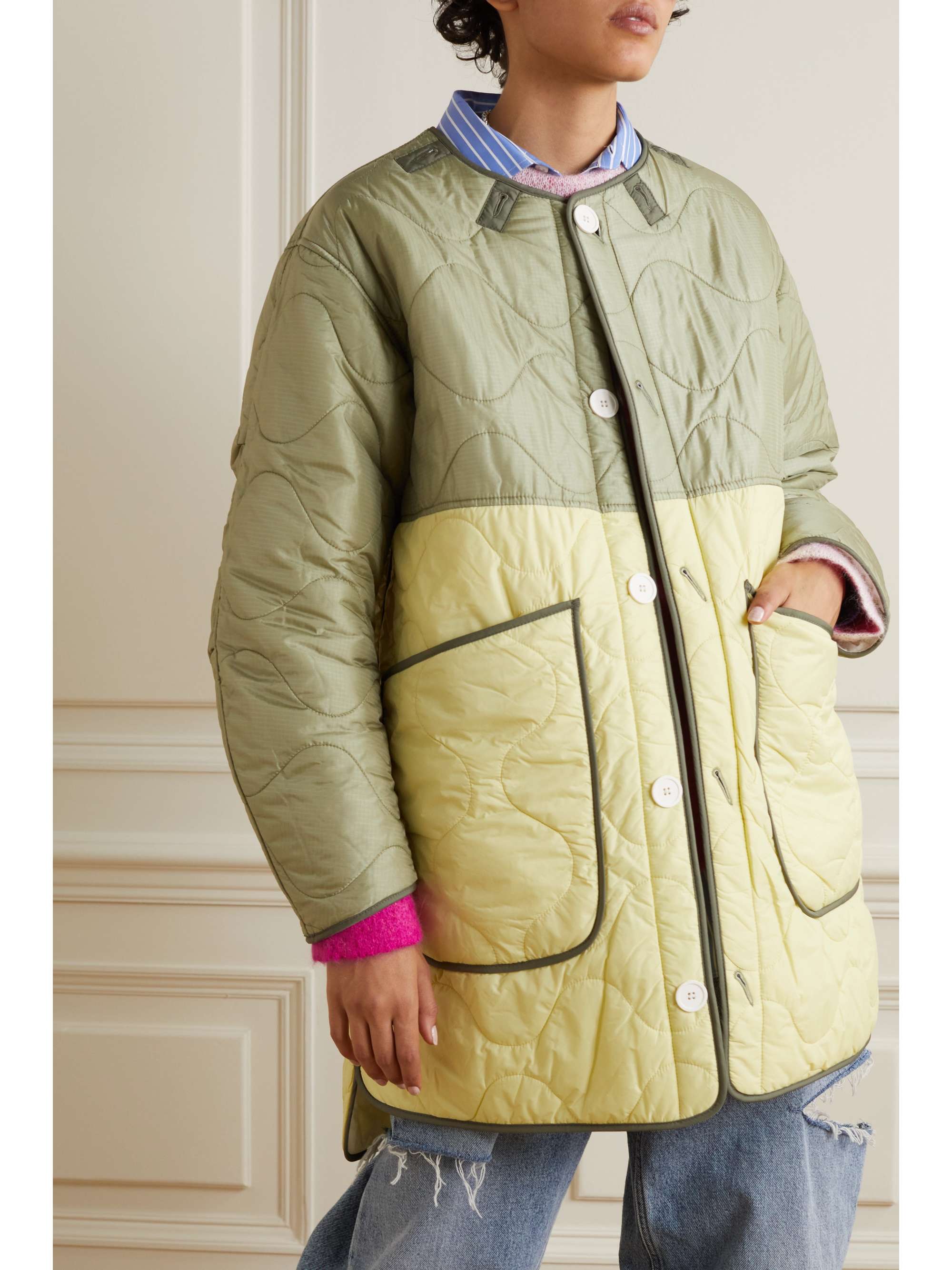 MARFA STANCE Reversible hooded shearlingtrimmed quilted shell jacket