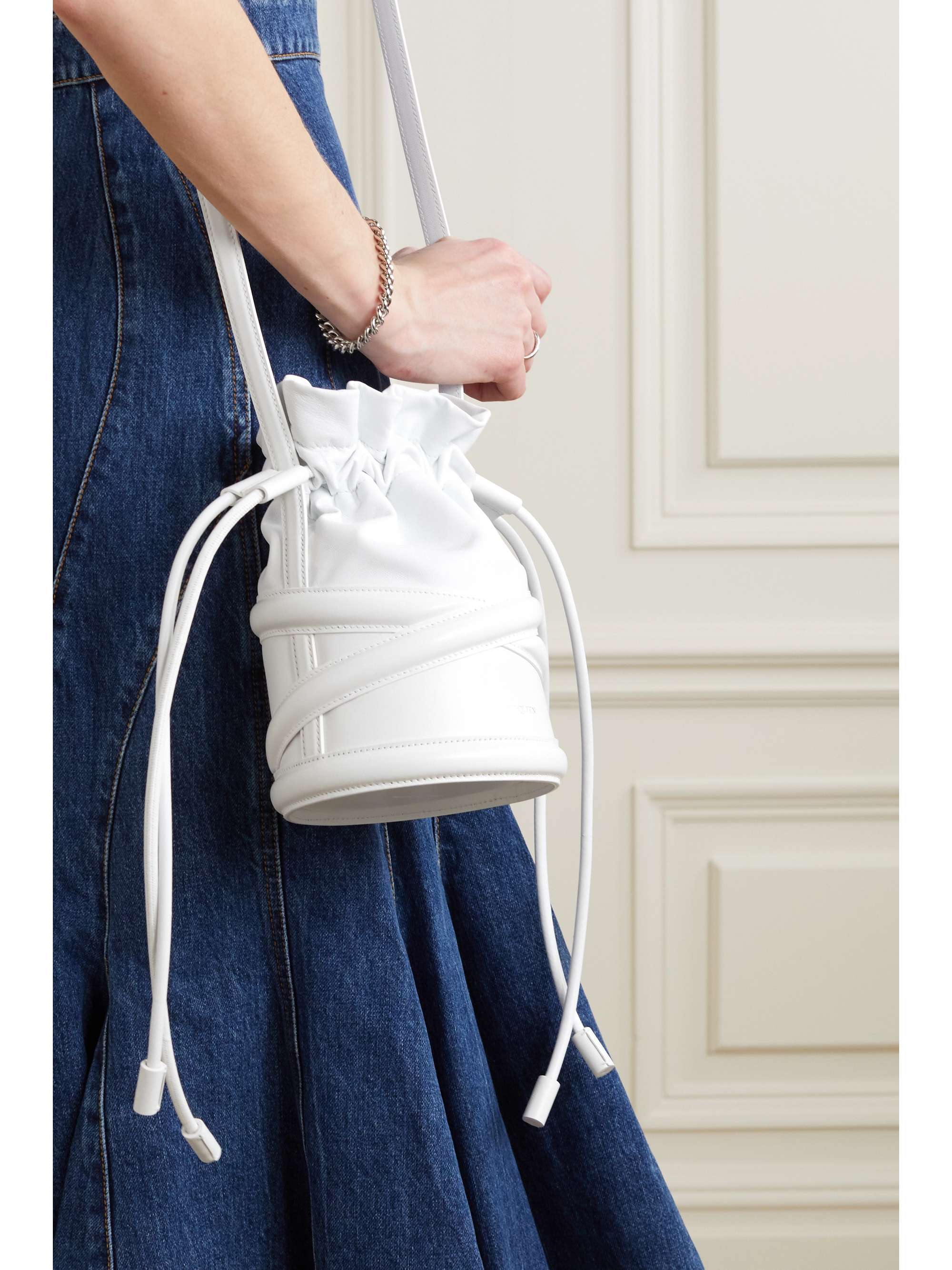 Soft Curve leather bucket bag