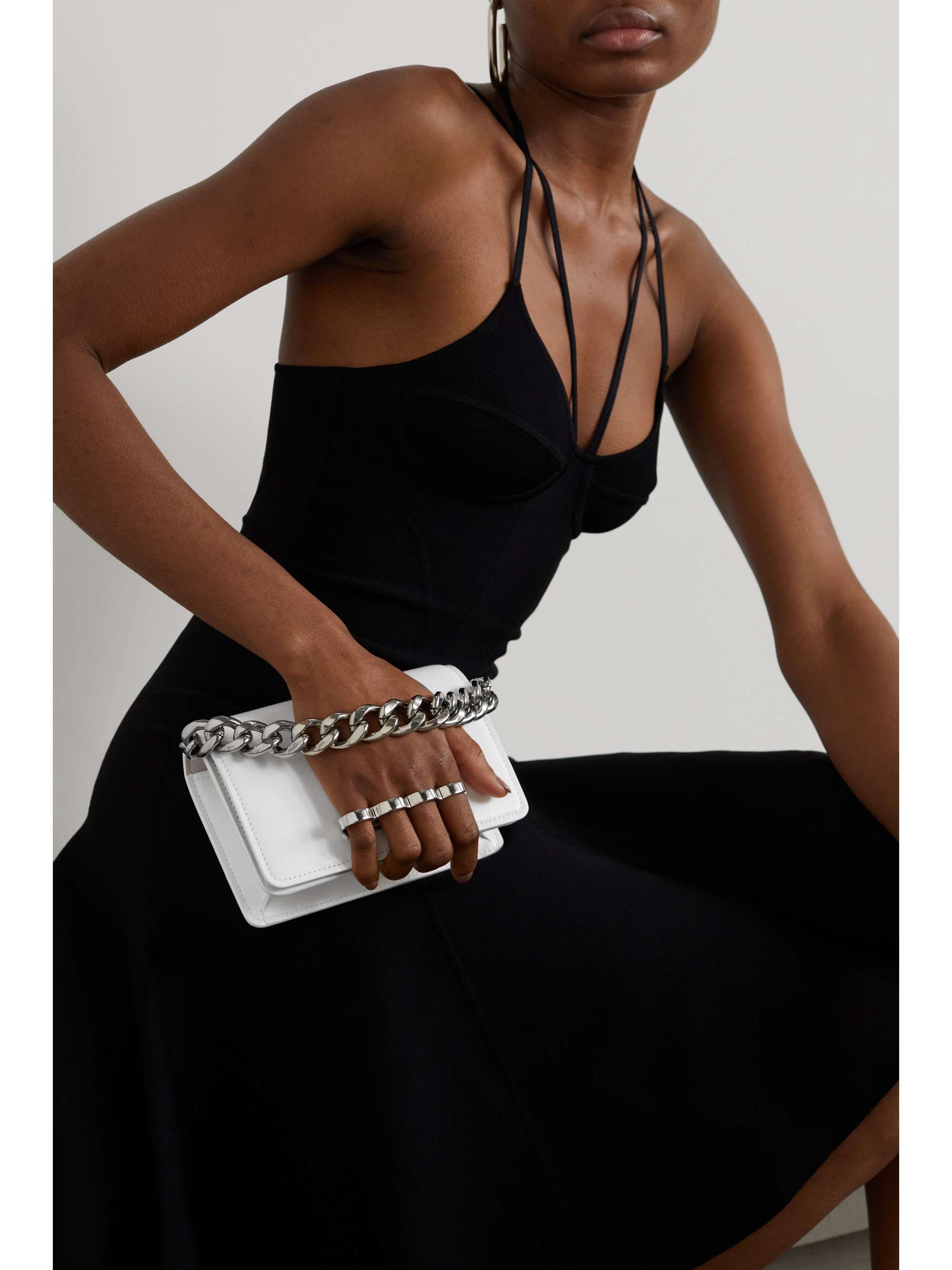 The Four Ring mini embellished leather shoulder bag