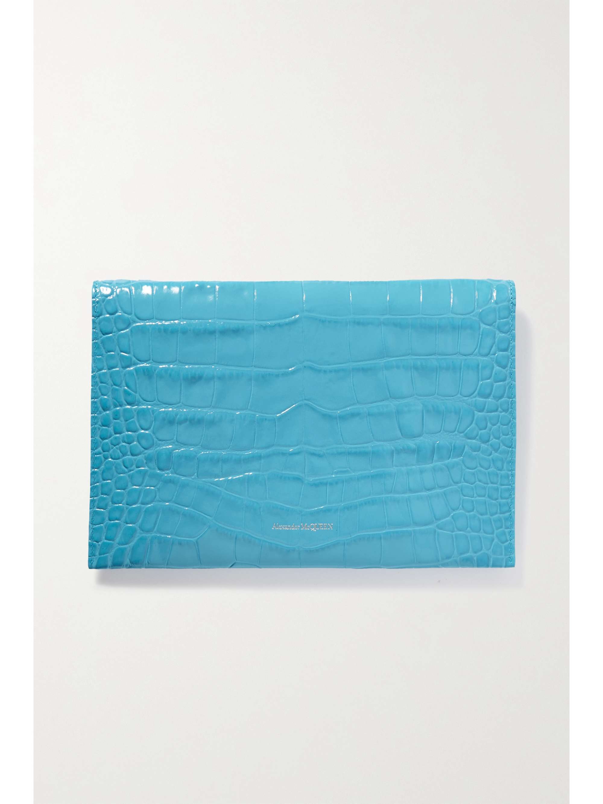 ALEXANDER MCQUEEN Envelope croc-effect leather pouch