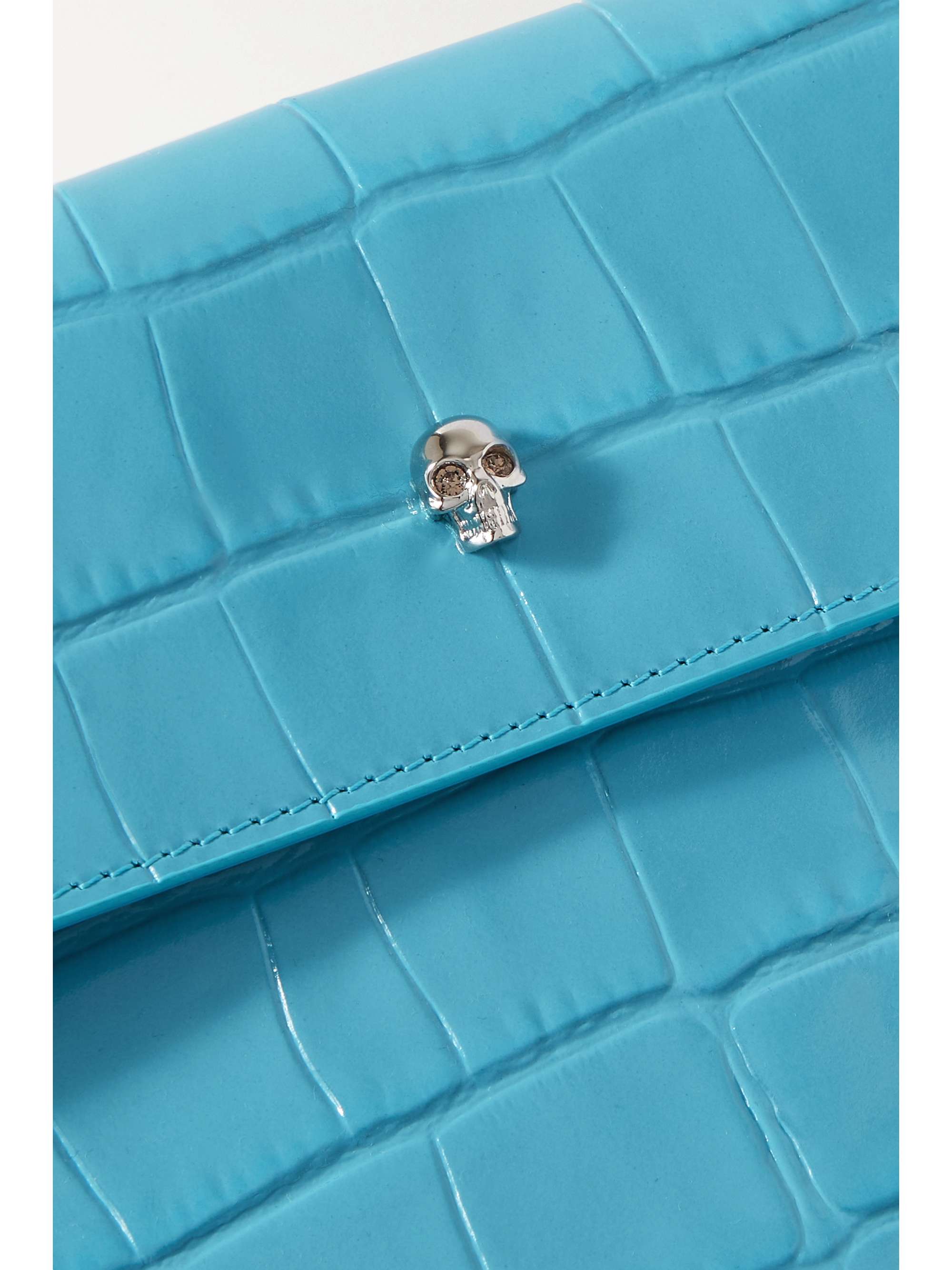 ALEXANDER MCQUEEN Envelope croc-effect leather pouch