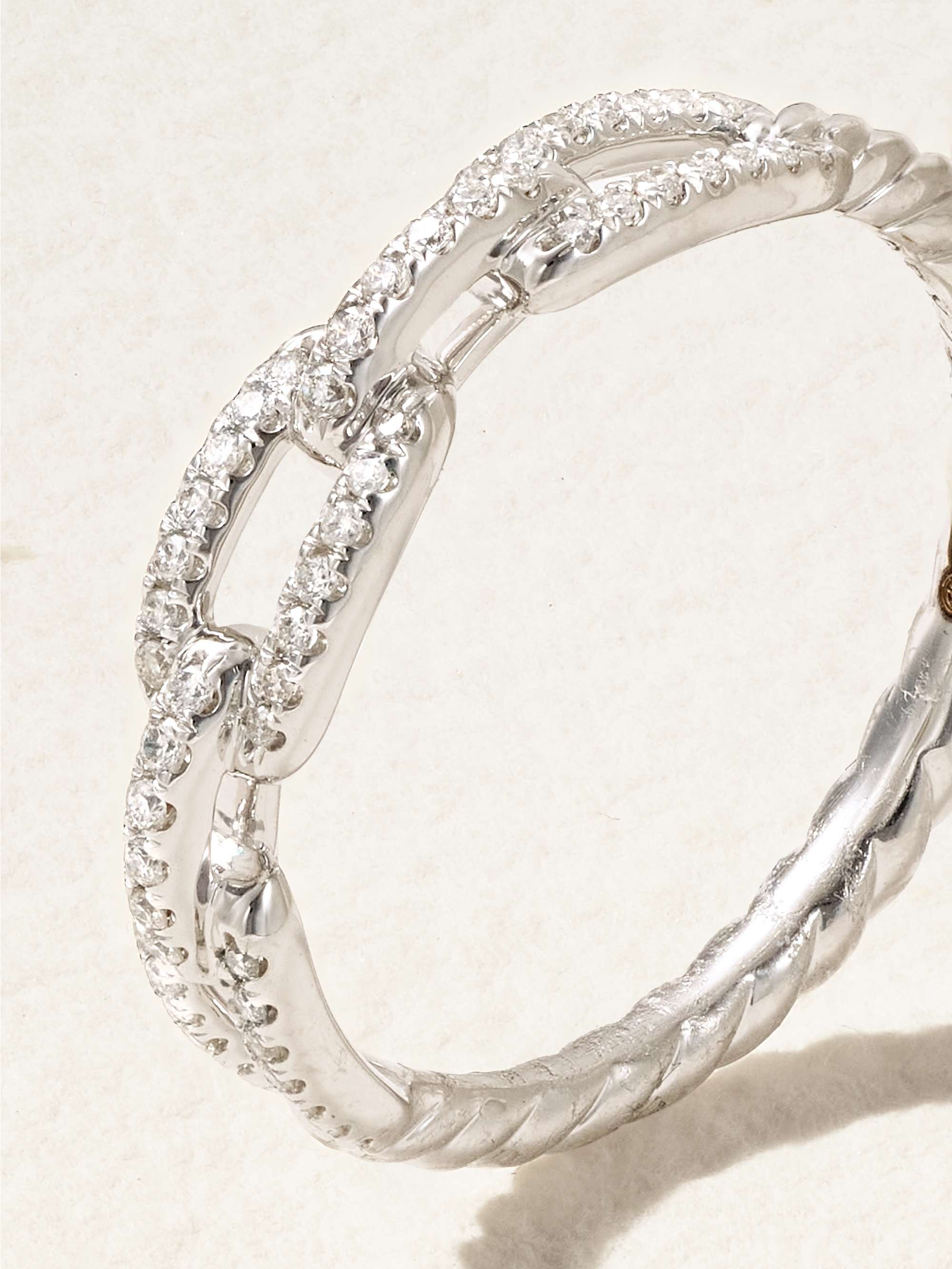 DAVID YURMAN Stax Chain Link 18-karat white gold diamond ring