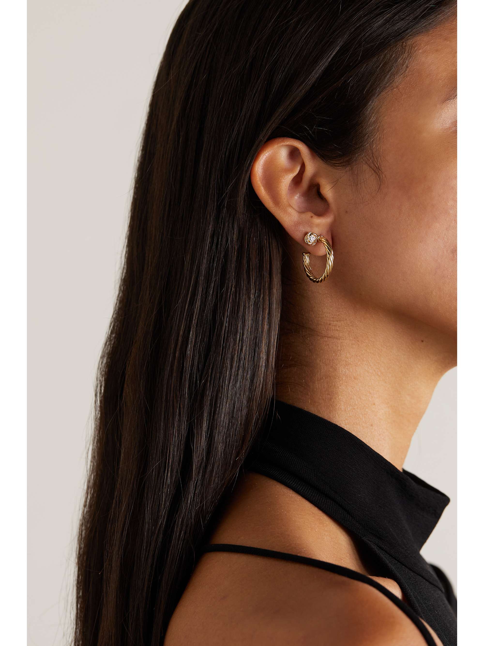 DAVID YURMAN Infinity 18-karat gold diamond earrings