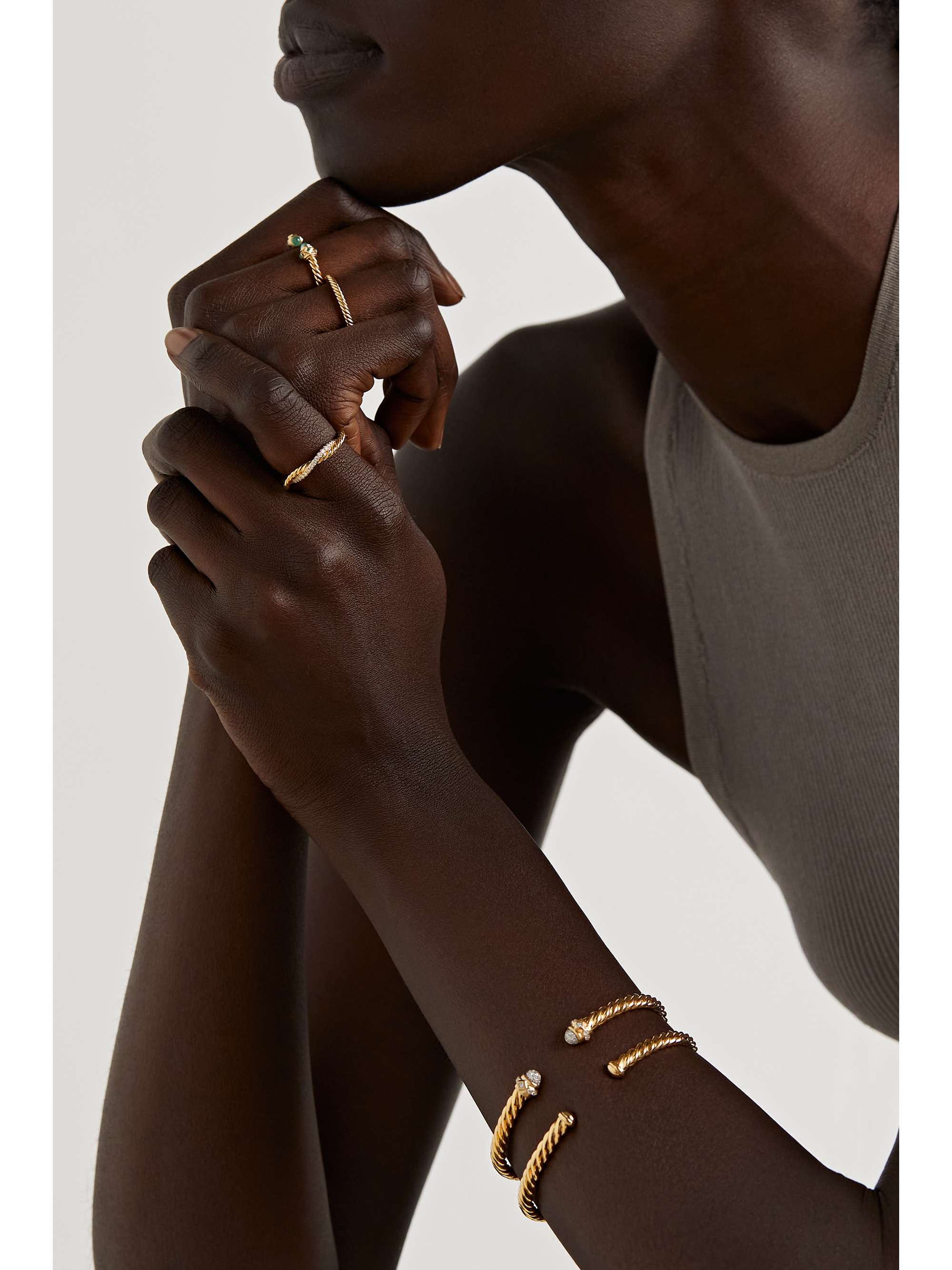 DAVID YURMAN Bague en or 18 carats (750/1000) et diamants Petite Infinity