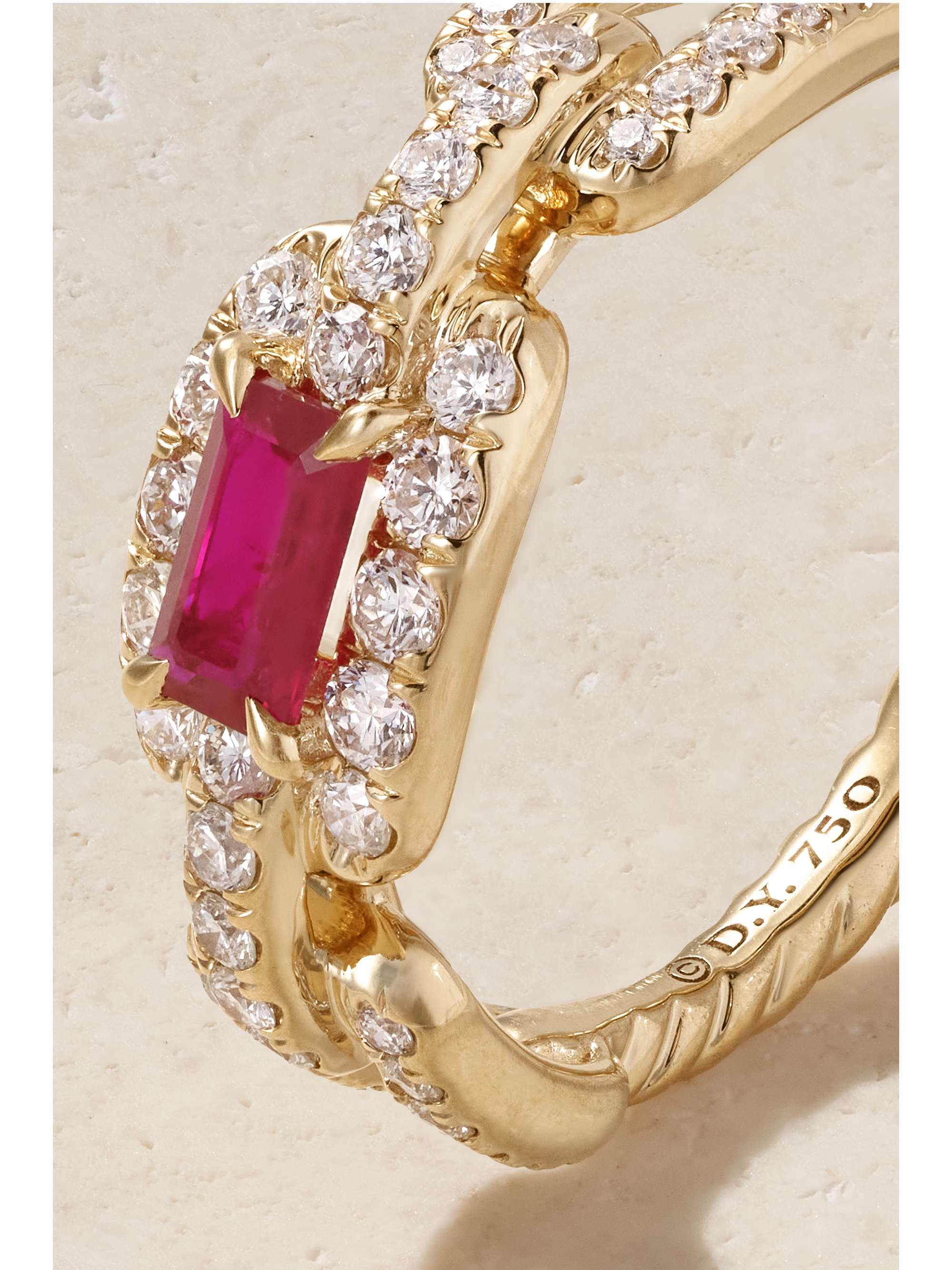 DAVID YURMAN Stax 18-karat gold, diamond and ruby ring