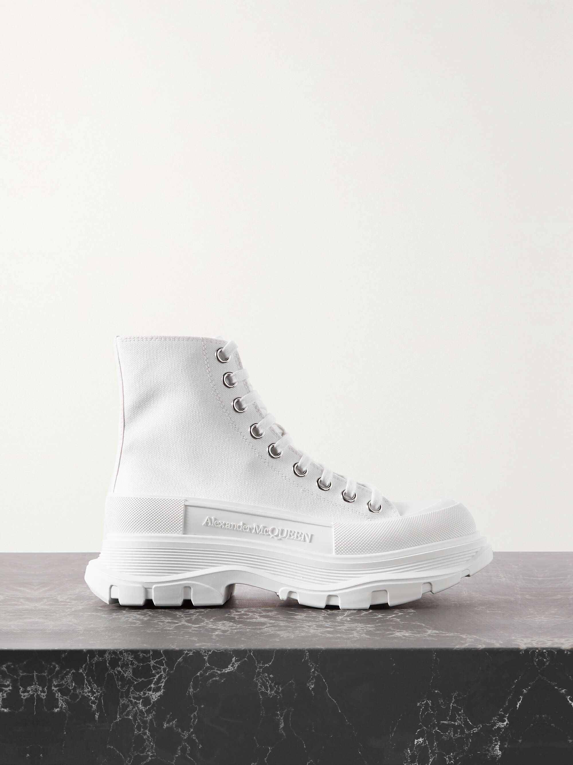 Alexander Mcqueen Tread Slick Boots in Black white | 3D model