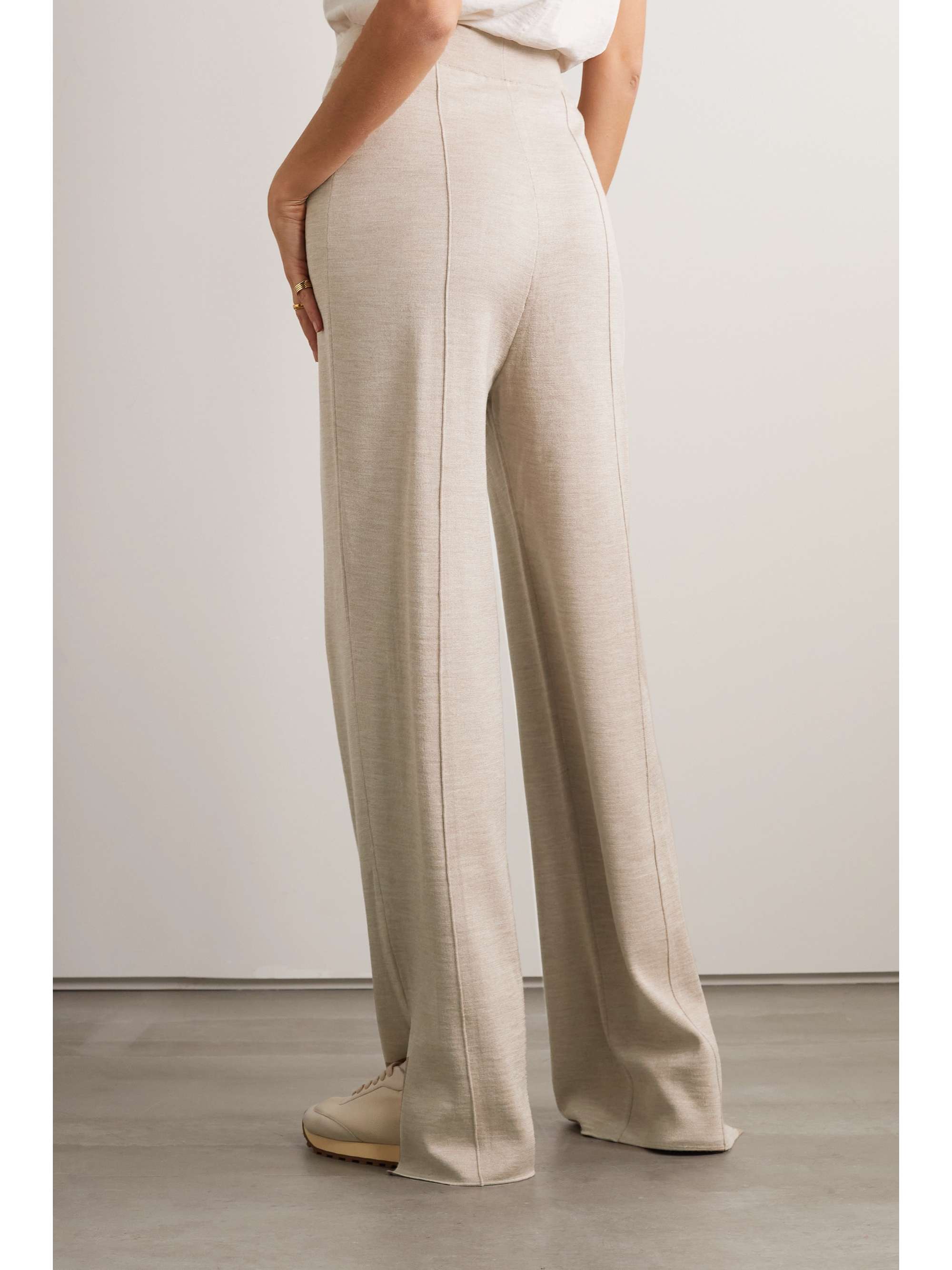 THE ROW Egle stretch wool, silk and cashmere-blend straight-leg pants