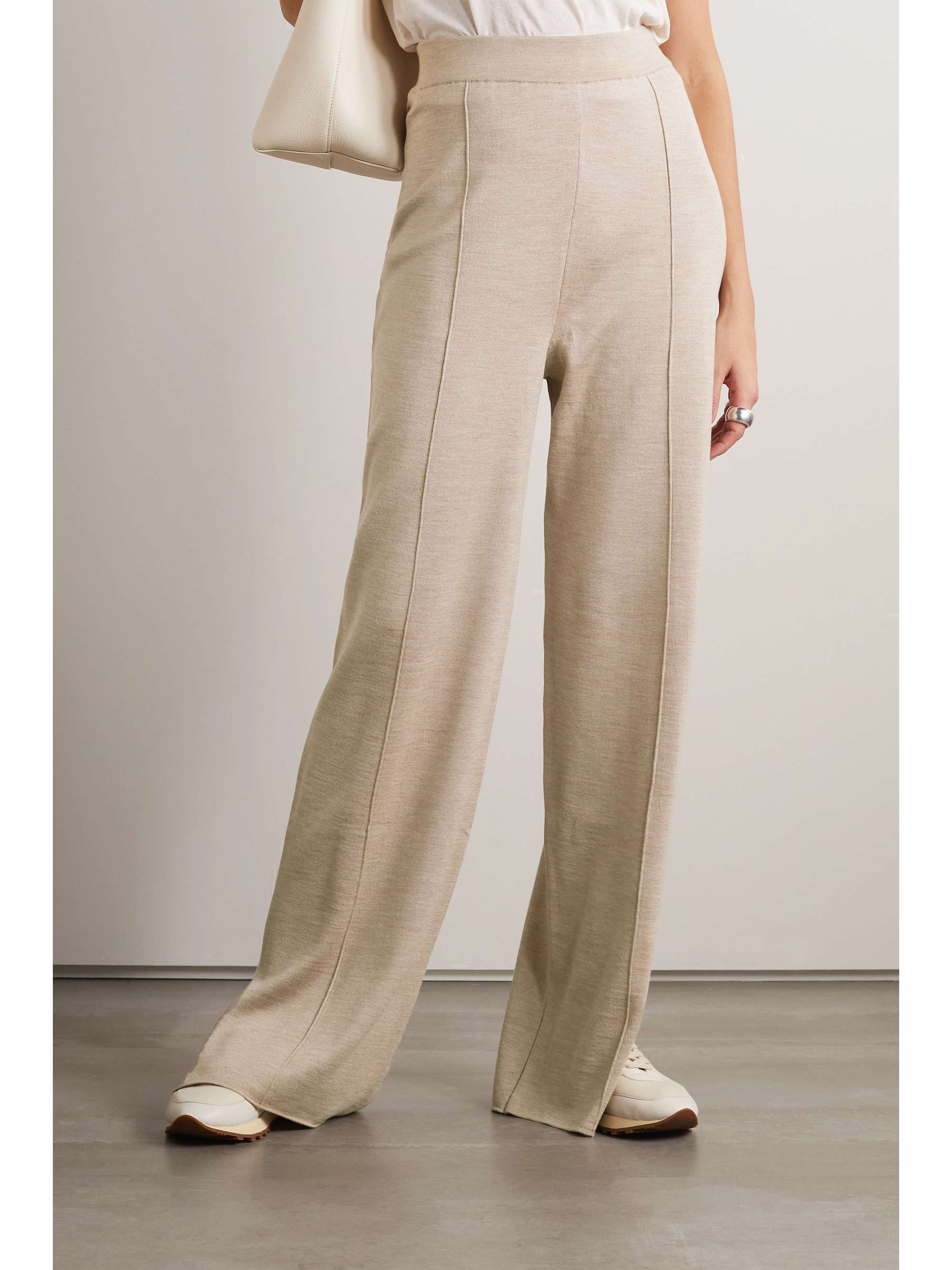 THE ROW Egle stretch wool, silk and cashmere-blend straight-leg pants