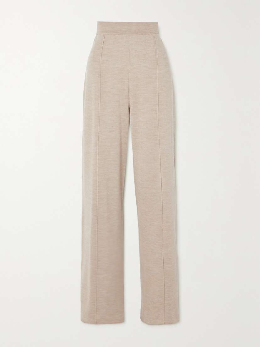The Row Egle Stretch Wool, Silk And Cashmere-blend Straight-leg Pants - x large