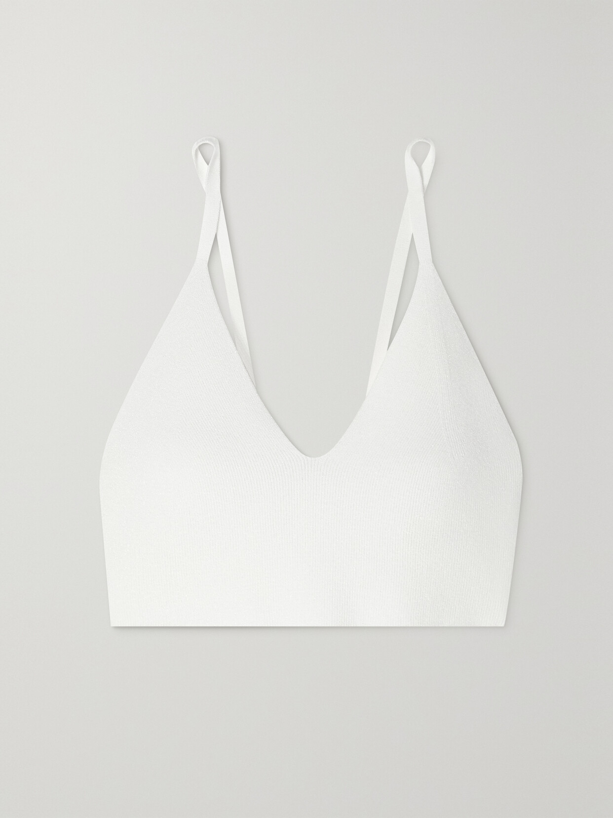 The Row Elisa Ribbed Stretch-jersey Bralette - White