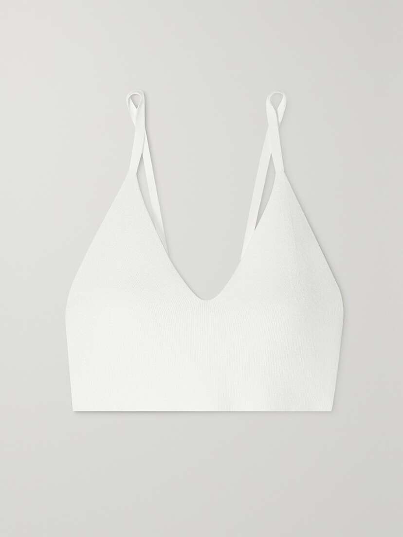 The Row Elisa Ribbed Stretch-jersey Bralette - x large