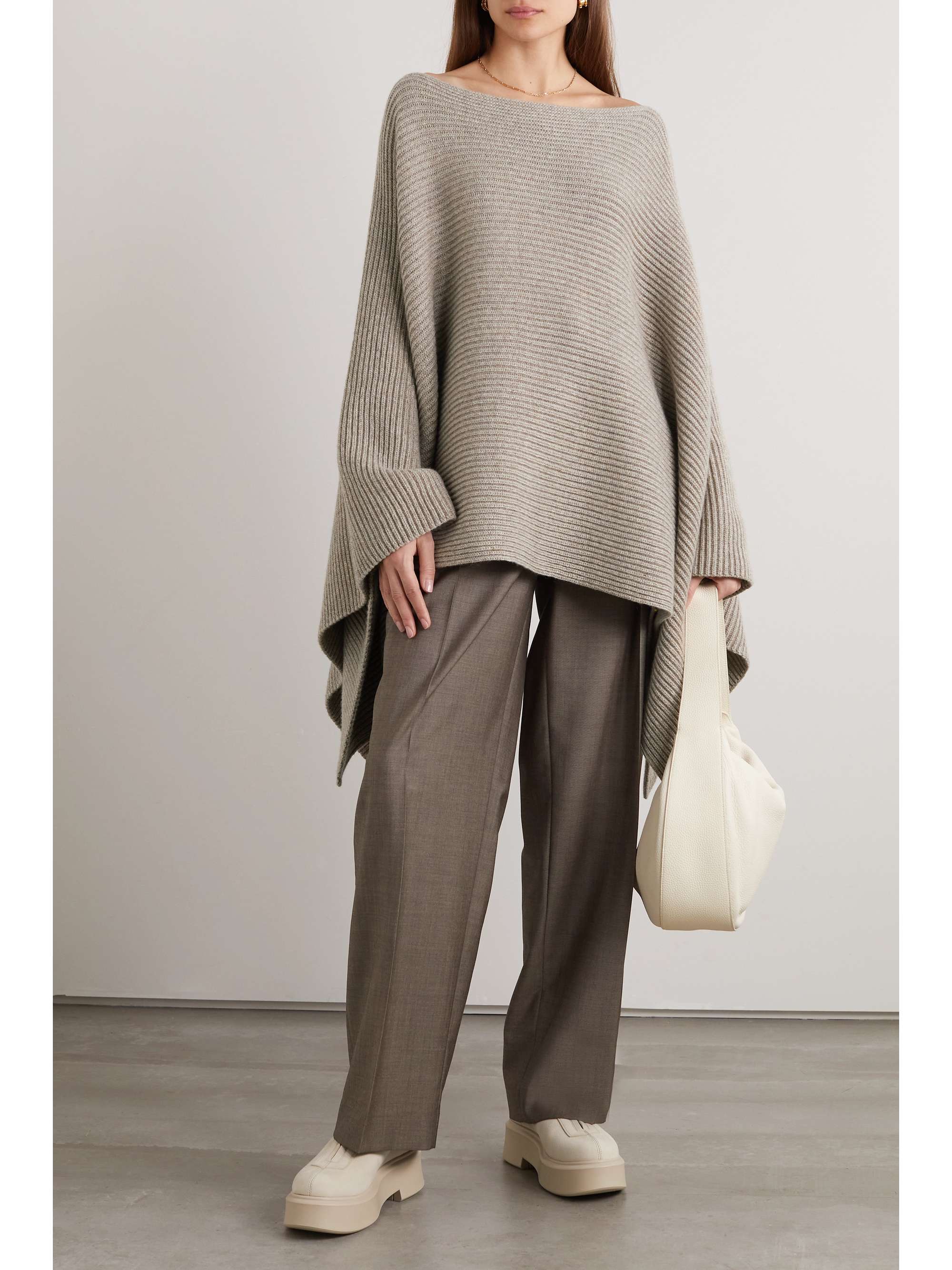 THE ROW Romie ribbed cashmere cape
