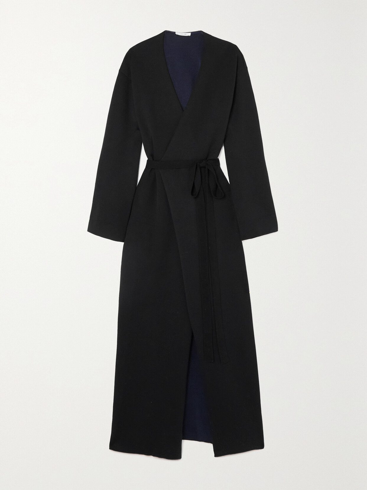 The Row - Aras Stretch Wool, Silk And Cashmere-blend Maxi Wrap Dress - Black