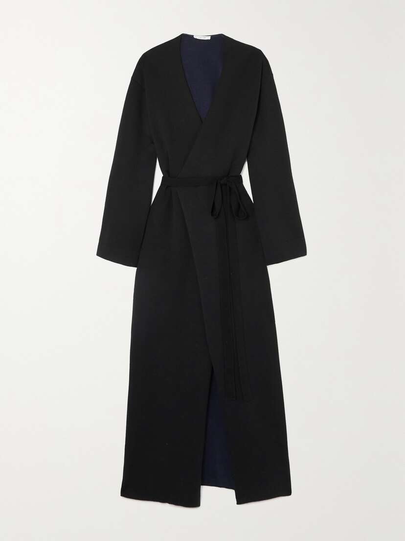 The Row — Aras stretch wool, silk and cashmere-blend maxi wrap dress
