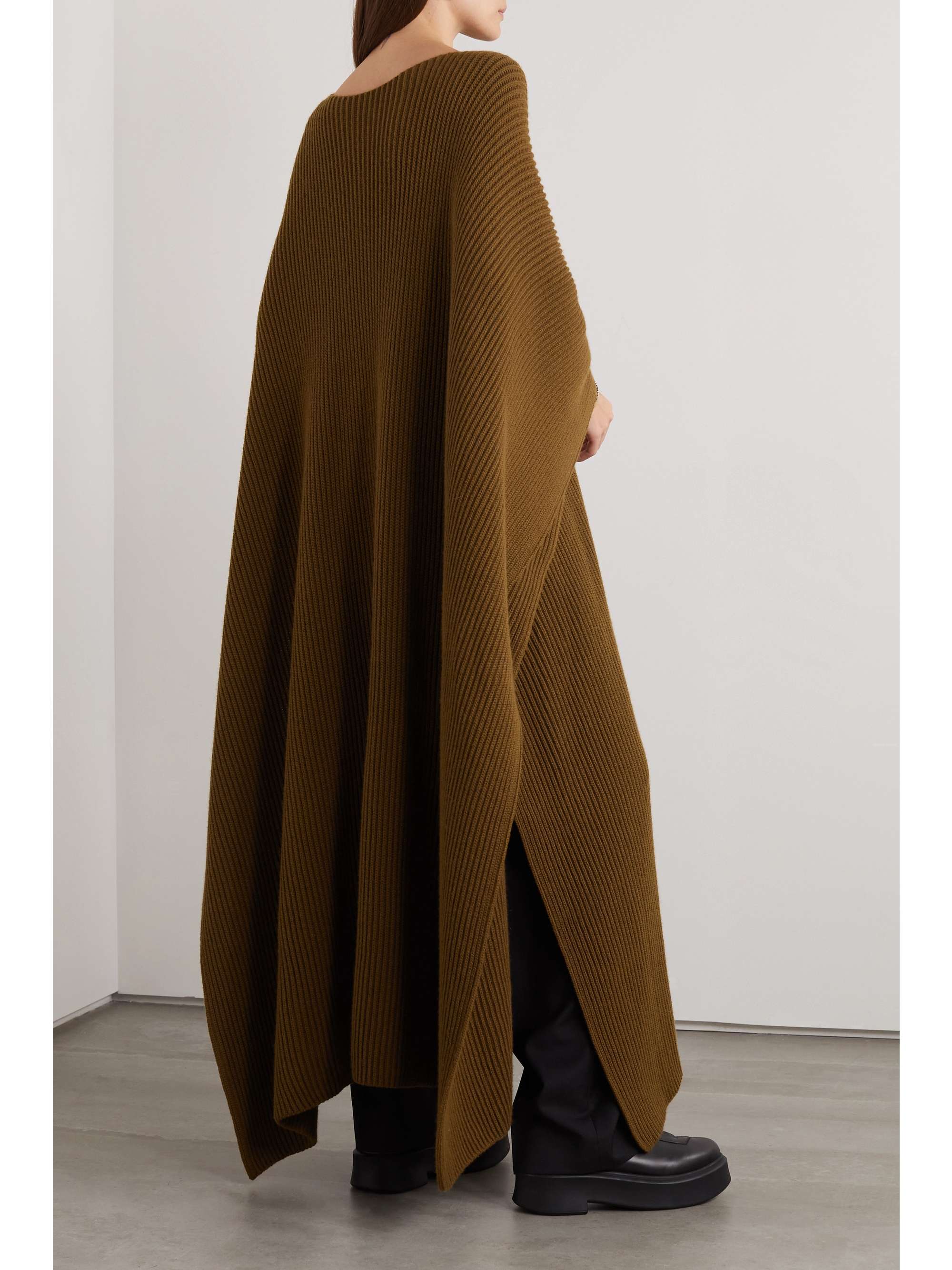 THE ROW Roman ribbed cashmere poncho