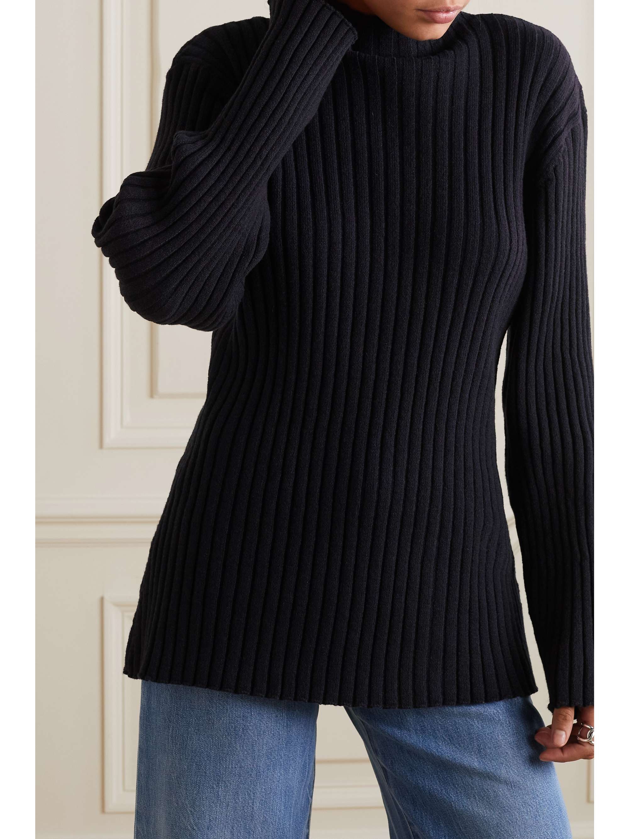THE ROW Ribbed cashmere turtleneck sweater