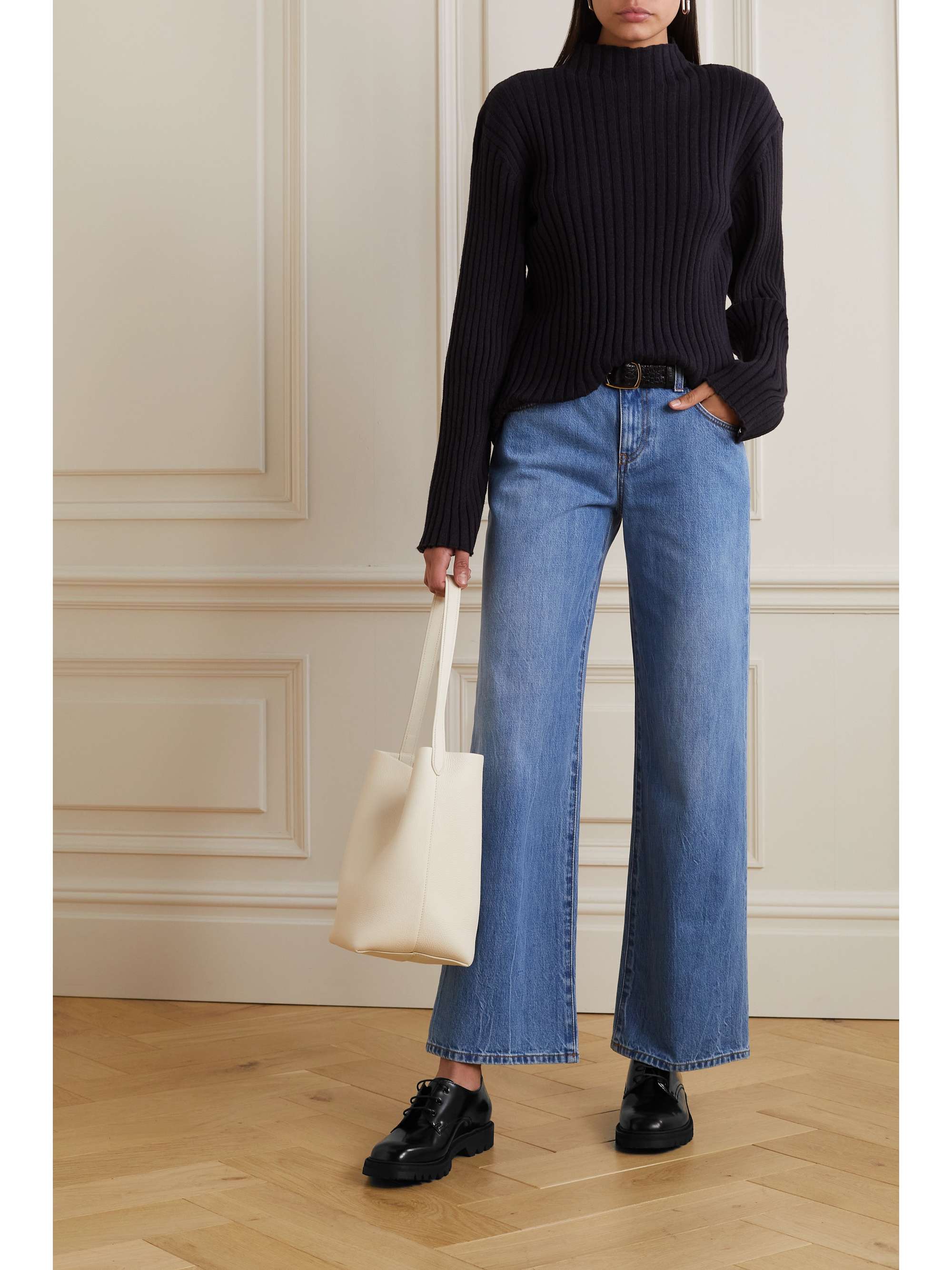 THE ROW Ribbed cashmere turtleneck sweater