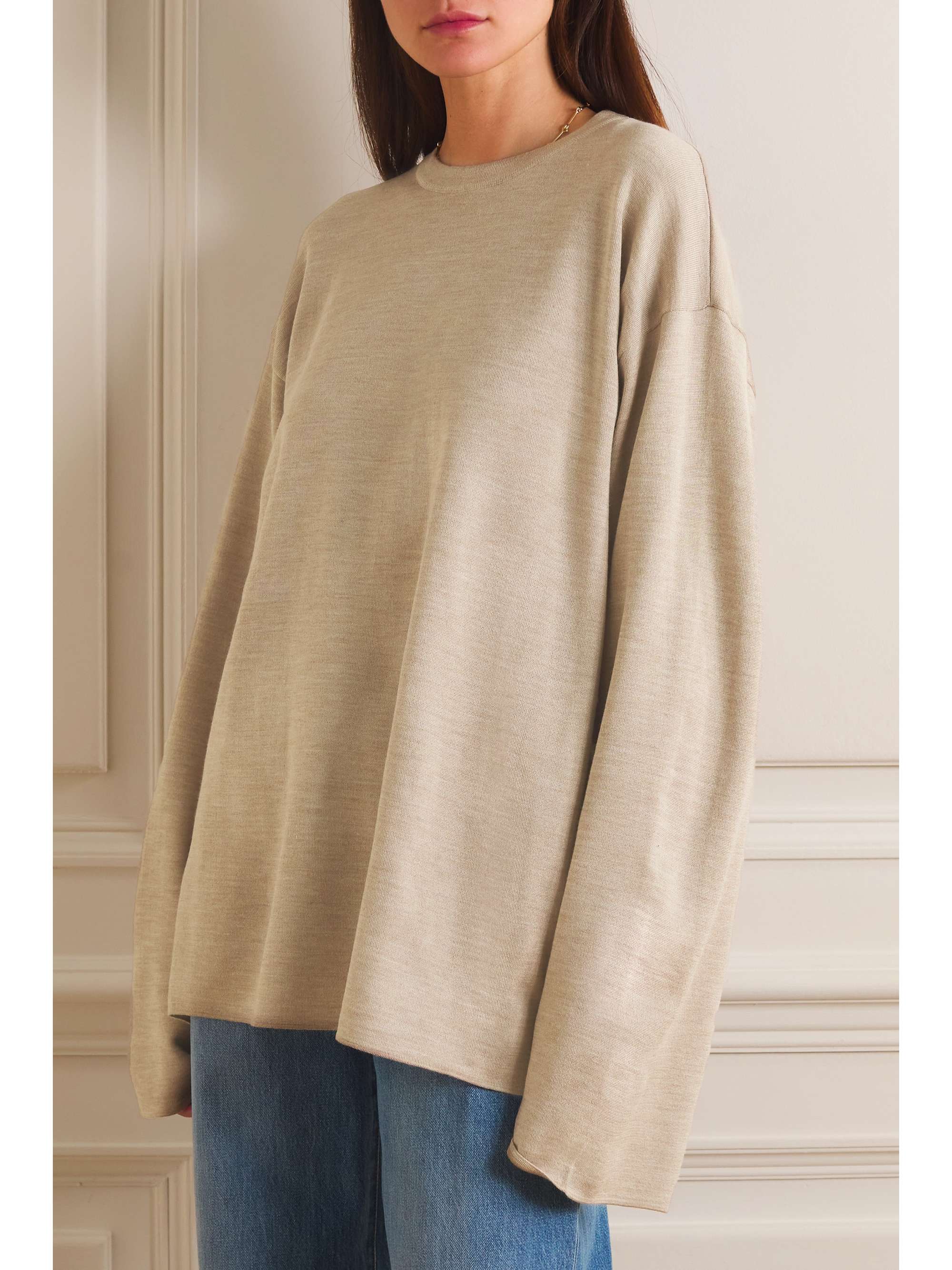 THE ROW Naso mélange knitted top