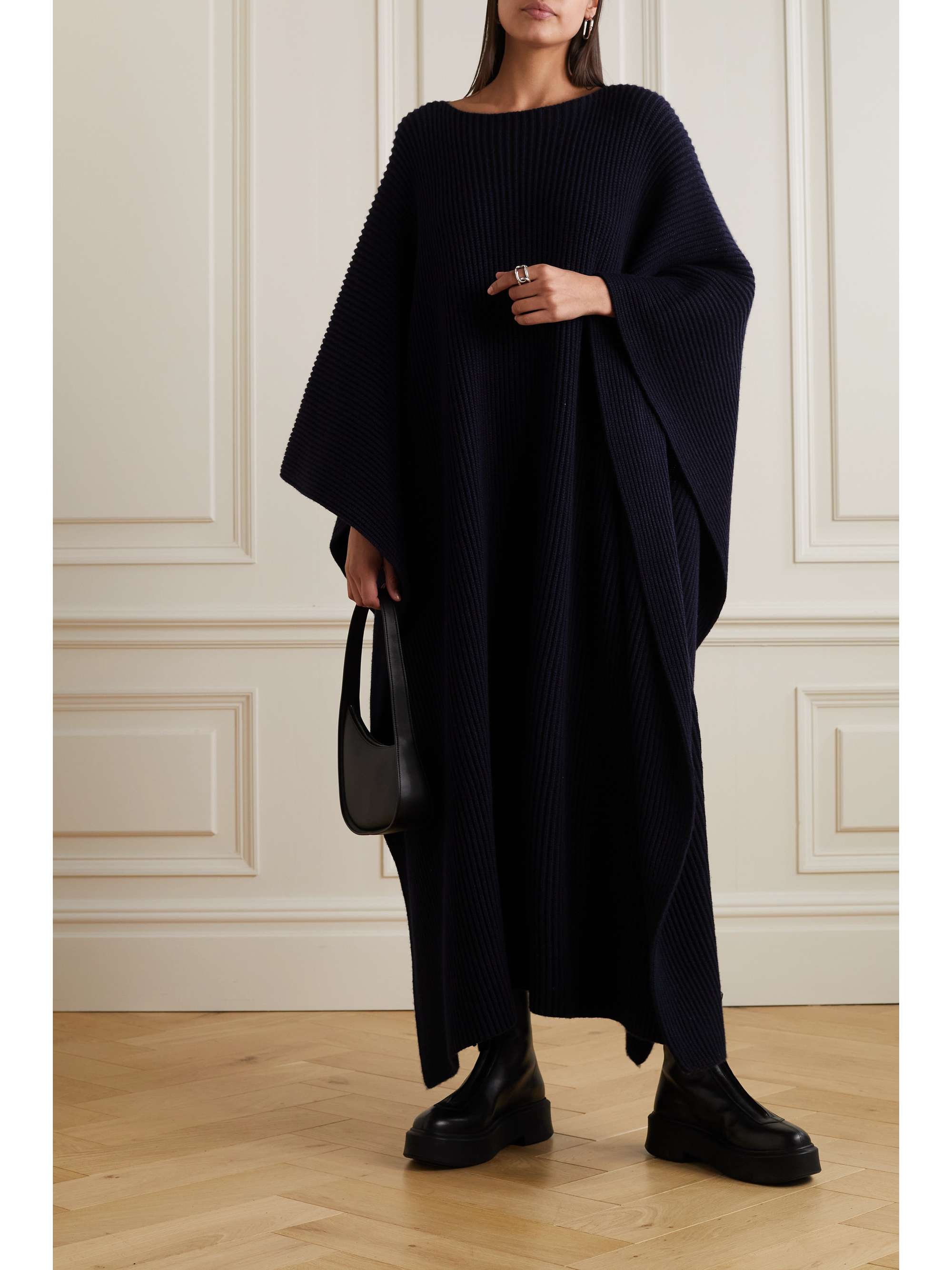 THE ROW Roman ribbed cashmere poncho