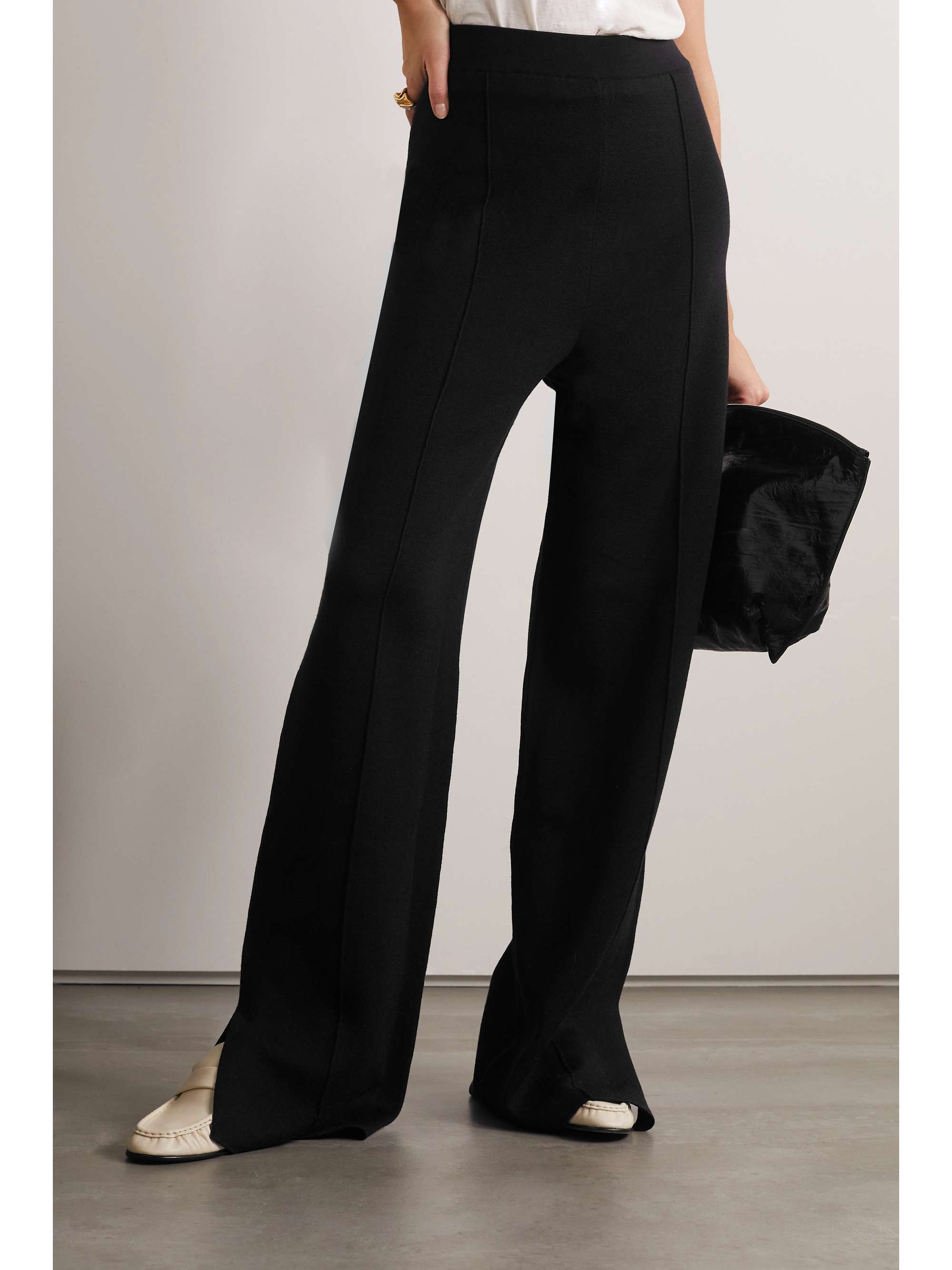 THE ROW Egle stretch wool, silk and cashmere-blend straight-leg pants