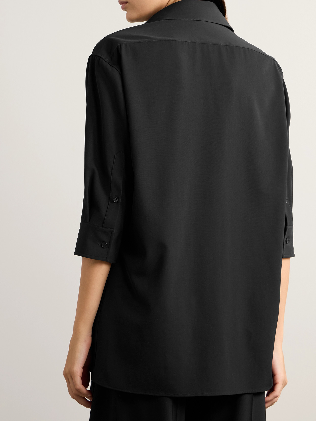 Shop The Row Essentials Elada Crepe Shirt In Black